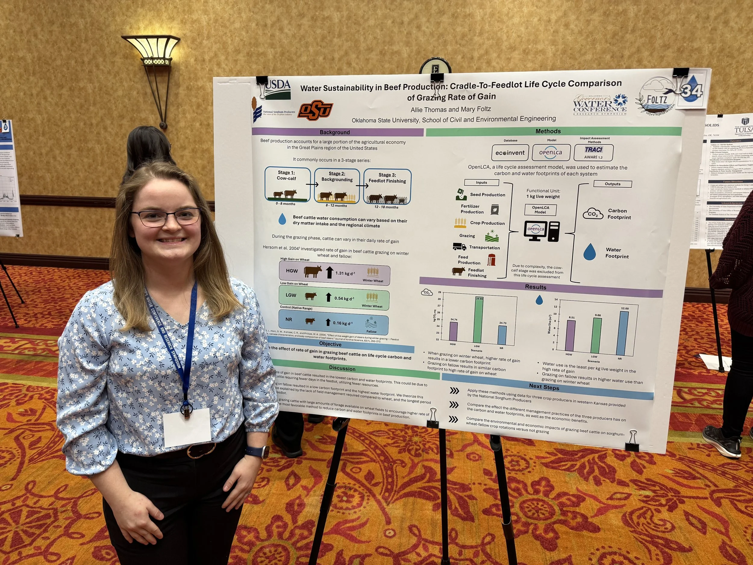 Allie's poster at the Oklahoma Governor's Water Conference 2025