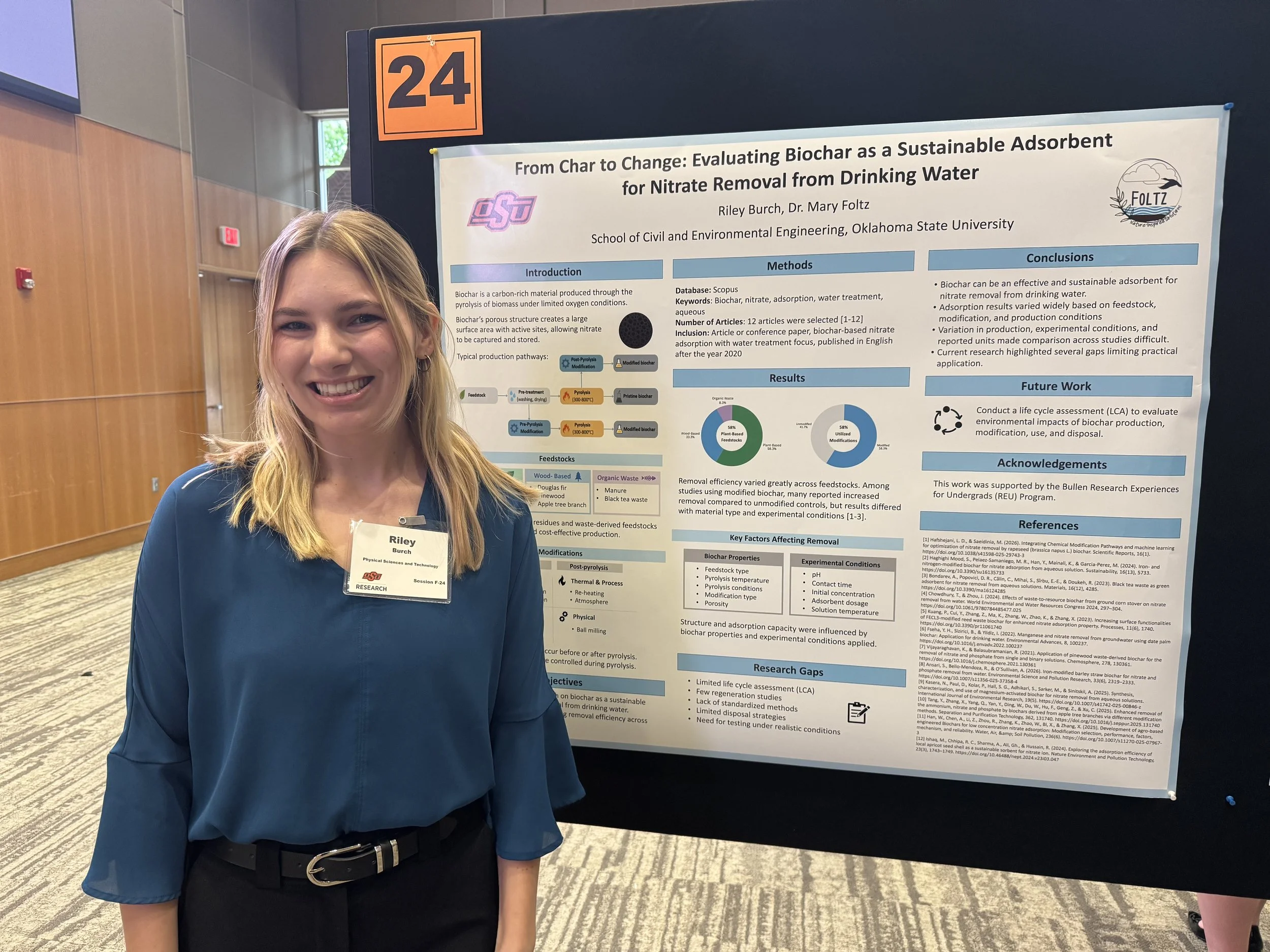 Riley Burch, Bullen Awardee from Spring 2026, presenting at the OSU Undergraduate Research Symposium
