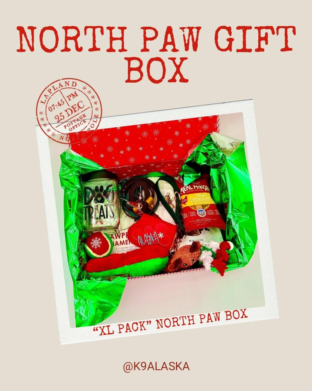 Looking for a custom, cute gift for a pup you know this holiday season? Our North Paws Holiday gift boxes are perfect! 

Ranging from $20-$100, there is a box for everyone! These boxes are customized to fit preferences needs and wants! 

Each box inc