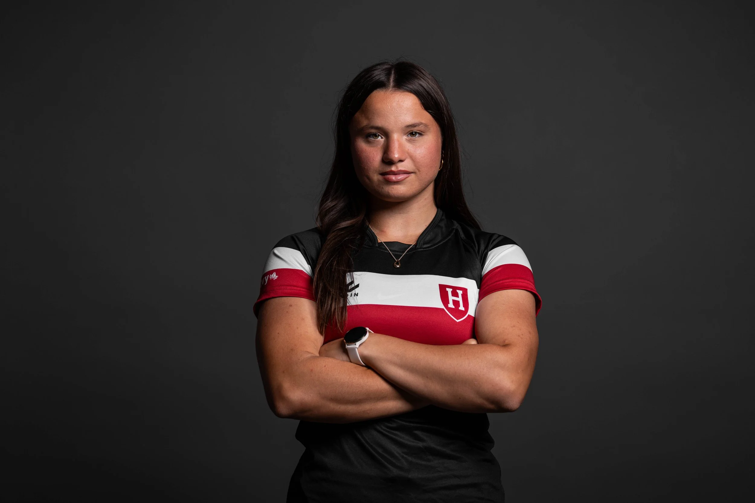 CAMBRIDGE, MASSACHUSETTS - AUGUST 24: Harvard Women's Rugby's Madelyn Hubbell poses for a photo during media day on August 24, 2026. (Photo by Max Elliot/Harvard Athletics)