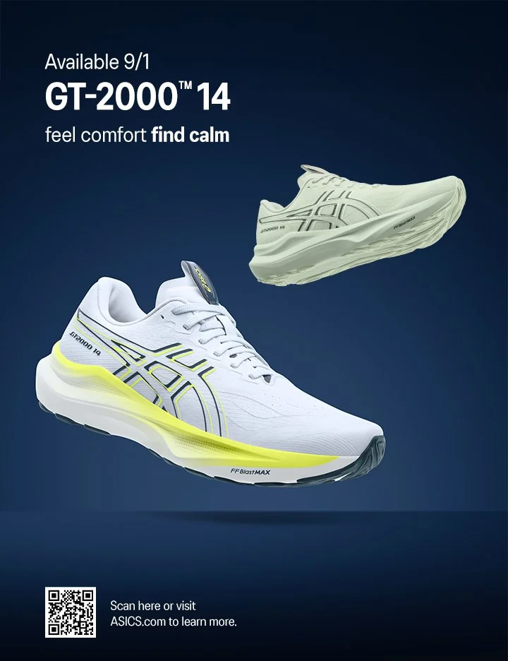 In-store shoe riser designed for ASICS to promote the launch and preorder of the GT-2000™ 14. (Design by Max Elliot/ASICS America)