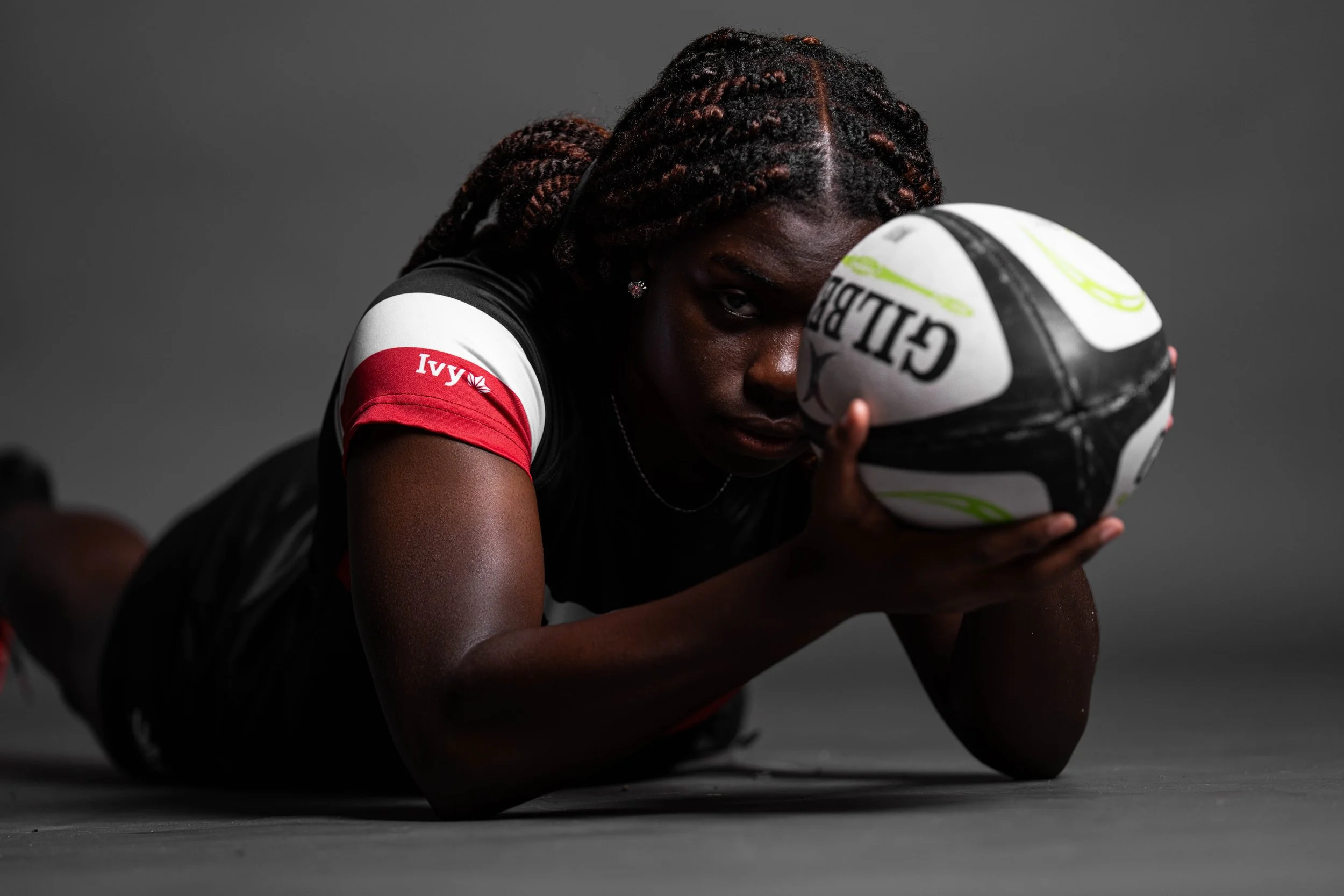 CAMBRIDGE, MASSACHUSETTS - AUGUST 24: Harvard Women's Rugby's Sana'a Lunon poses for a photo during media day on August 24, 2026. (Photo by Max Elliot/Harvard Athletics)