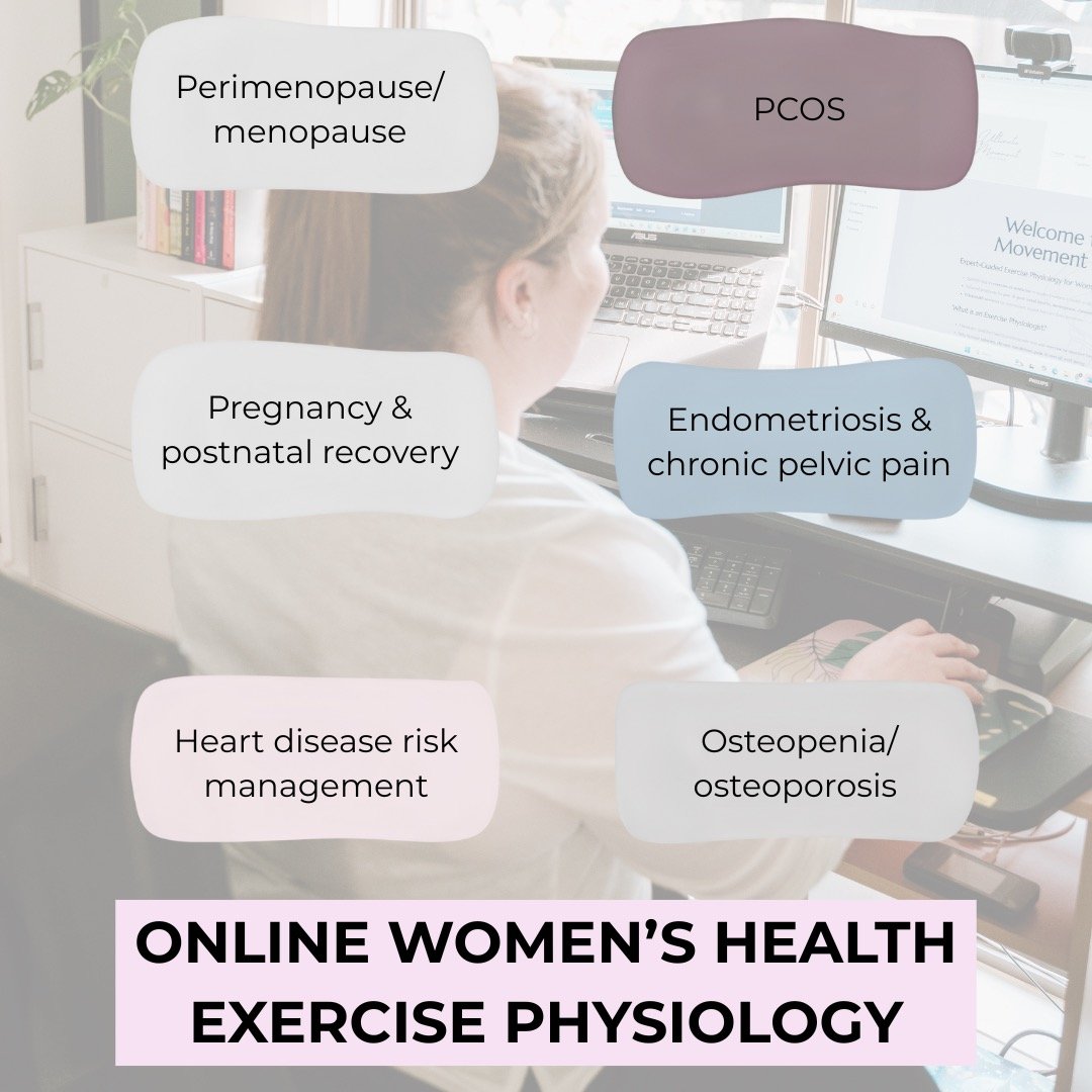 💻 Online care that truly understands women&rsquo;s health 🩺💪
As an Accredited Exercise Physiologist, I specialise in supporting women through every life stage - from postnatal recovery to perimenopause and beyond.

Whether you're managing PCOS, he
