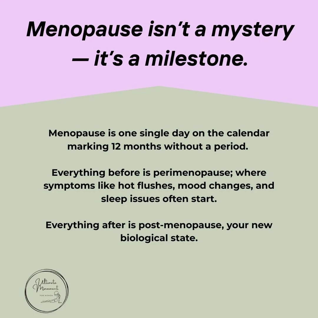 ✨ Menopause isn&rsquo;t a mystery &mdash; it&rsquo;s a milestone.

Menopause is one single day marking 12 months without a period. Everything before is perimenopause &mdash; where symptoms like hot flushes, mood changes, and sleep issues often start 