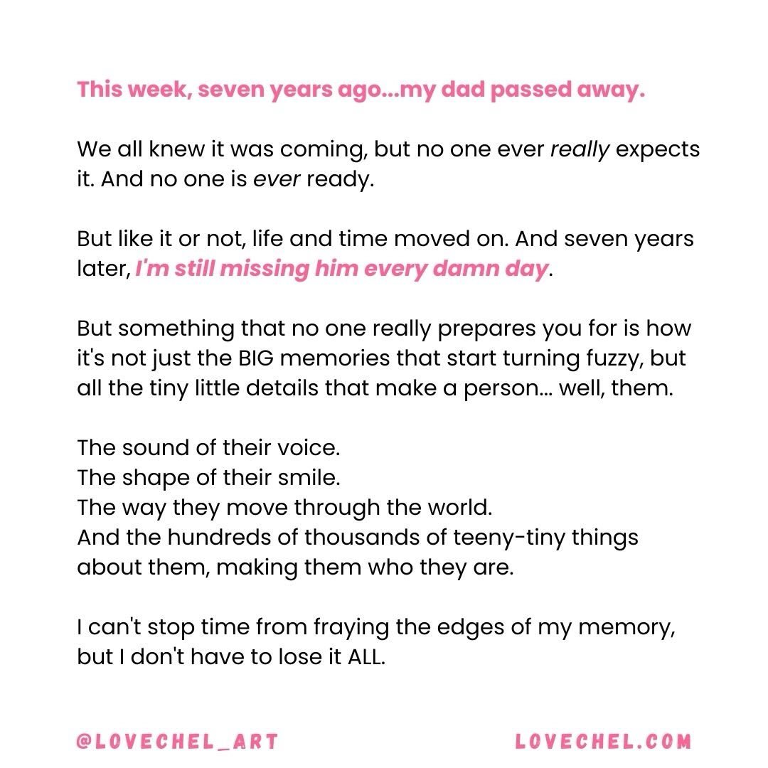 Seven years later, I&rsquo;m still missing him every day. But I am sooooo thankful that I&rsquo;ve got tangible things like PHOTOS &amp; HANDWRITTEN NOTES to help keep my fuzzy brain from forgetting all the details of my dad that I want to help keep 