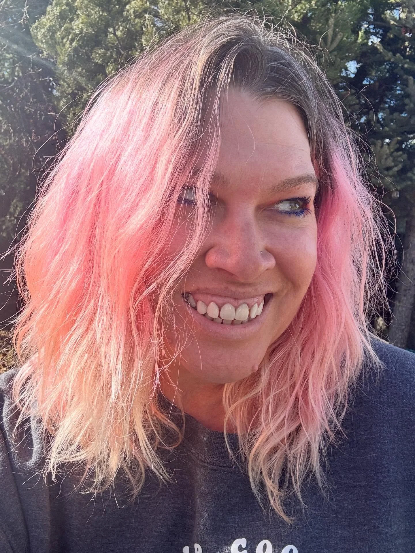 I&rsquo;m stopped at a red light. The driver next to me shouts &ldquo;I love your hair!!!&rdquo; I look over to see them smiling, and I smile &amp; shout back &ldquo;thank you!!!&rdquo; The light changes &amp; we both drive off.

But THIIIIIIIIS!!! C