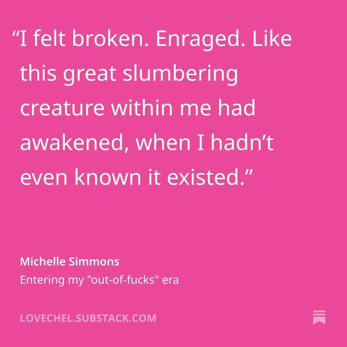 On perimenopause, chest-bursting aliens, and entering my &ldquo;out of fucks&rdquo; era.

Full article on Substack. Link in profile. 🙌