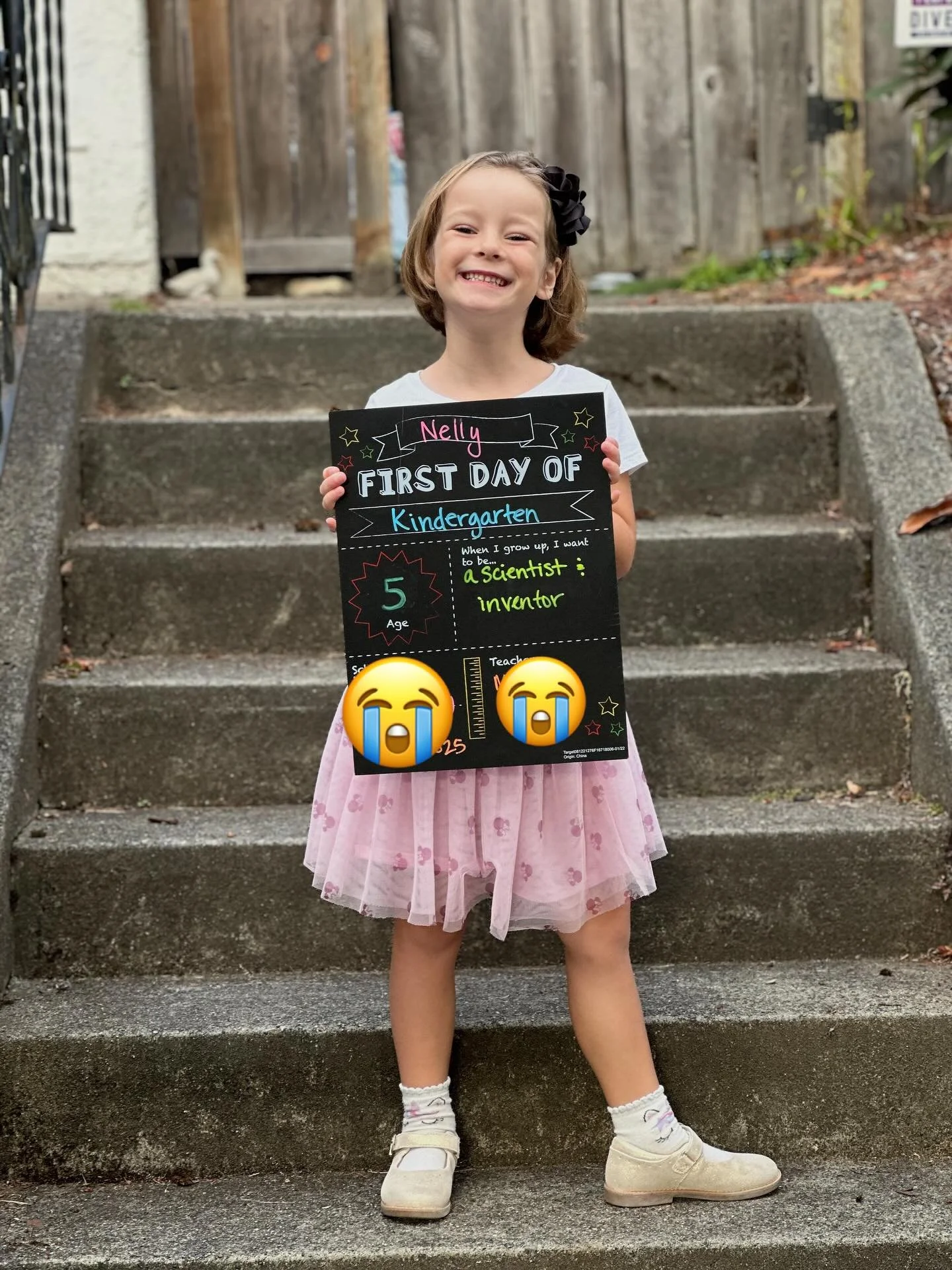 This girl skipped the whole way to kindergarten this morning. I’m not crying your crying 😭