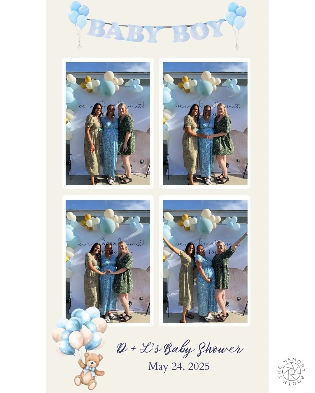 TMB is the picture-perfect keepsake for a baby book 🩵🧸📖 

Hosting a shower soon or know someone who is? Share this post &amp; book The Memory Booth to capture the celebration 📸