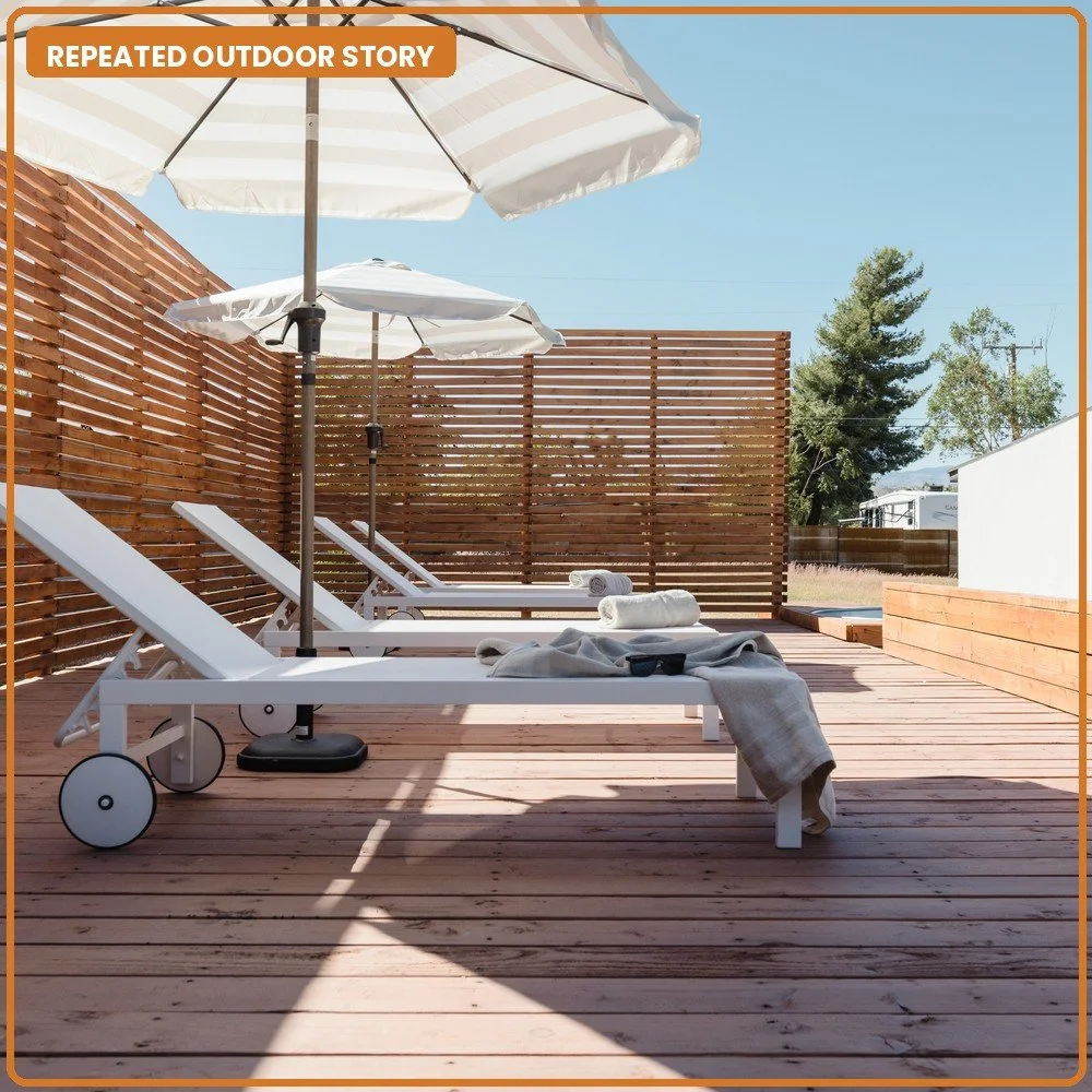 Lounge chairs on deck