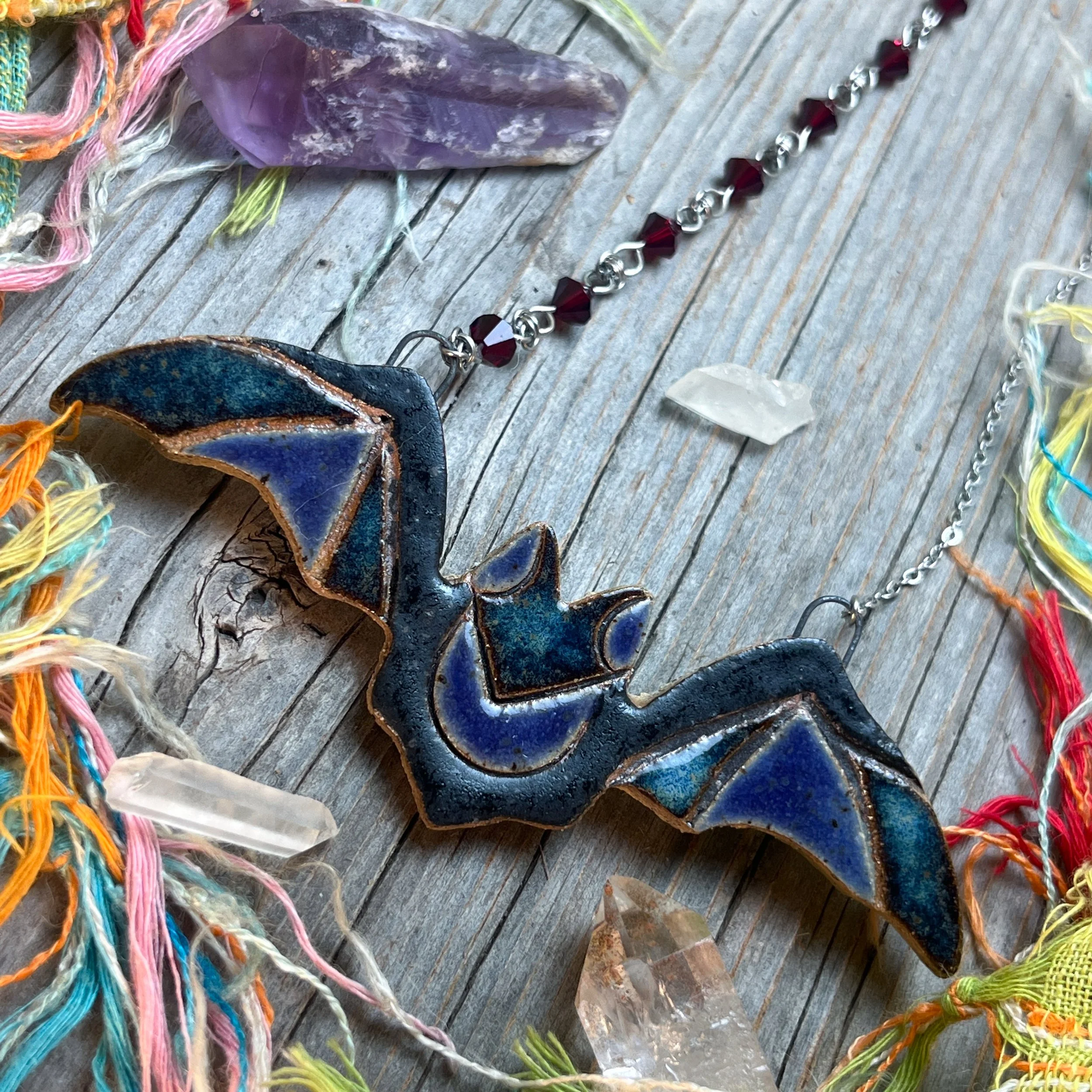 Bat Tile Necklace