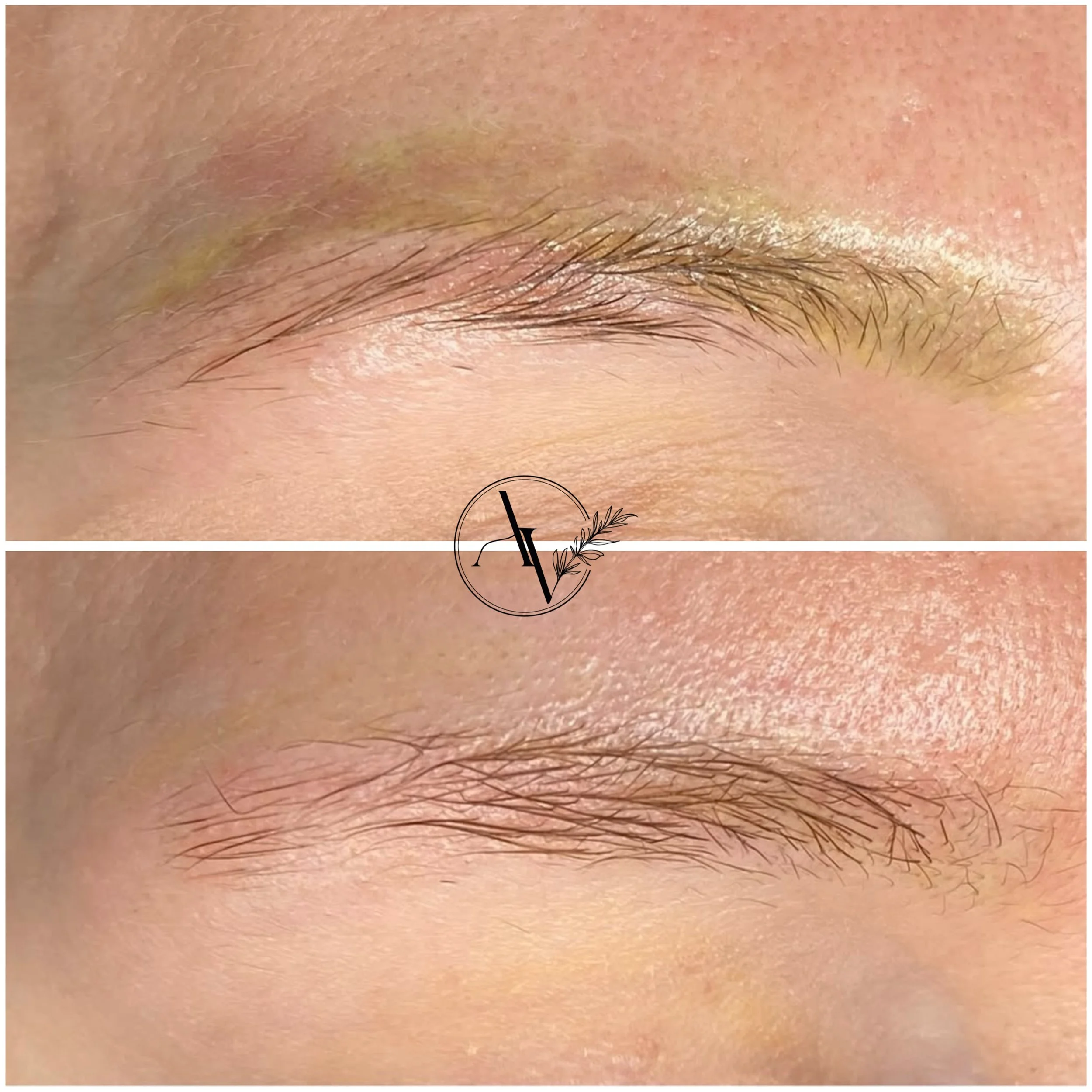 détouage d'un sourcils jaune à geneve au salon audeva geneve