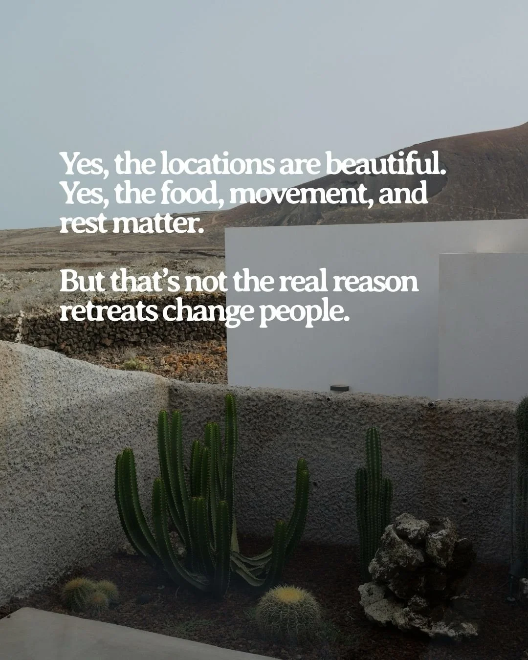 People think retreats are about the view, the yoga, the nice meals.

And yeah, those things are beautiful. They matter.

But the real shift happens in ways that are harder to put on a brochure.

It&rsquo;s what happens when your nervous system finall