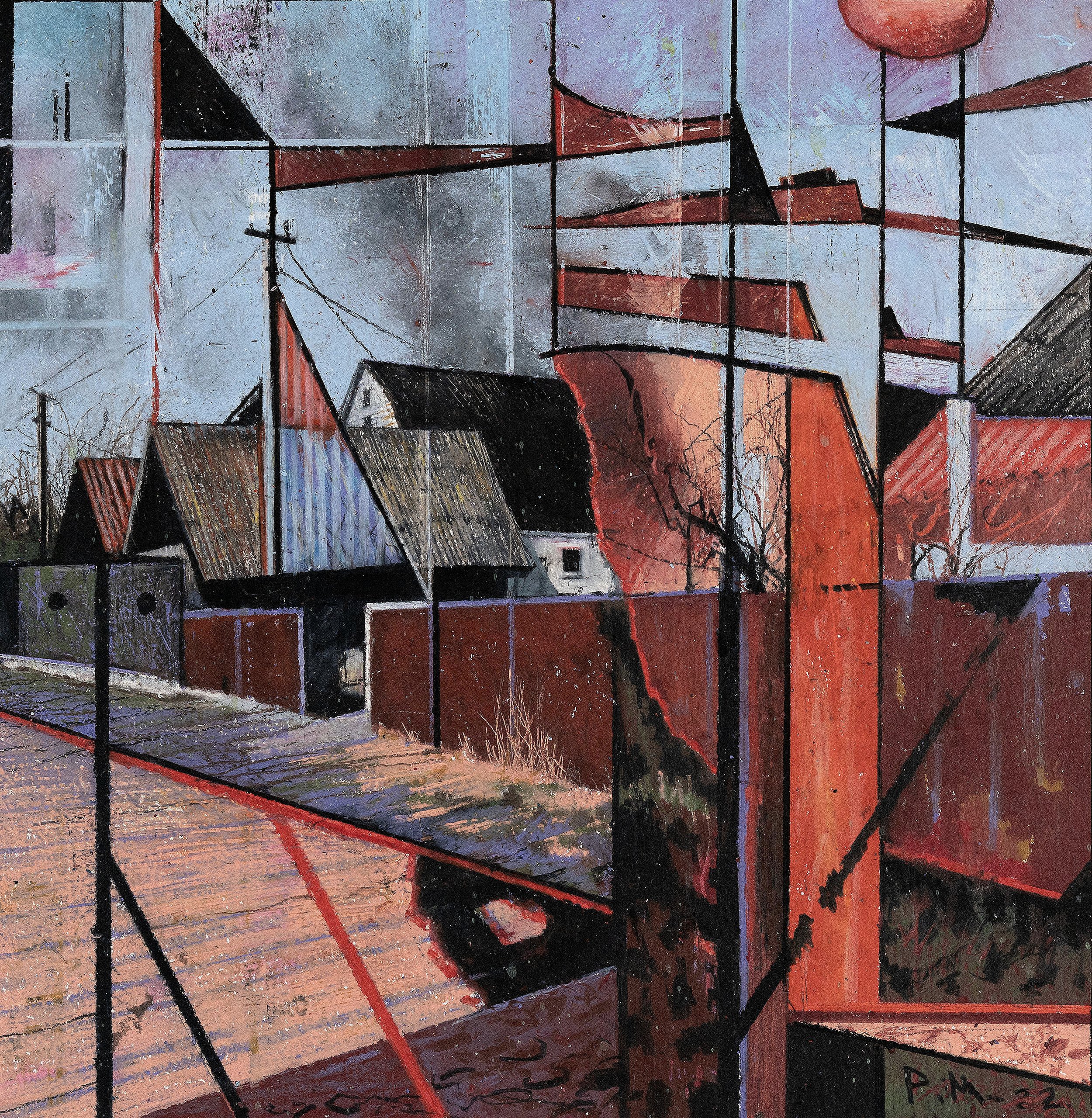 Study for The Burning Farm - 30 x 30 cm - 2022