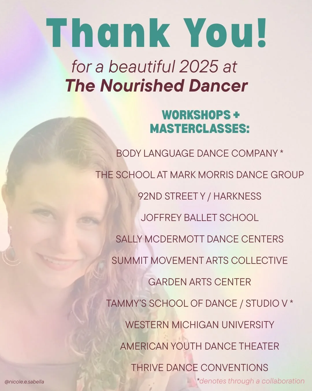 💫2025 was just magic because of you!💫
&bull;
&bull;
Whether you connected with The Nourished Dancer on social media, in a workshop, course, podcast, or 1:1 coaching, I am beyond grateful for your trust and the positive energy you brought to your ow