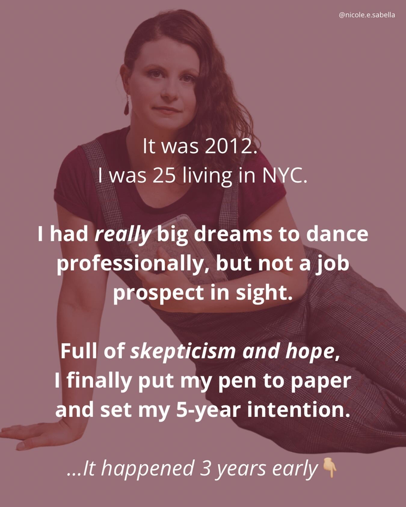 Today I&rsquo;m sharing a personal story with you. Even though it feels a little vulnerable😅So bear with me.
&bull;
It was end of 2012. I was 25, recently moved to Brooklyn and had really big dreams to dance professionally.&nbsp;

But it felt so far