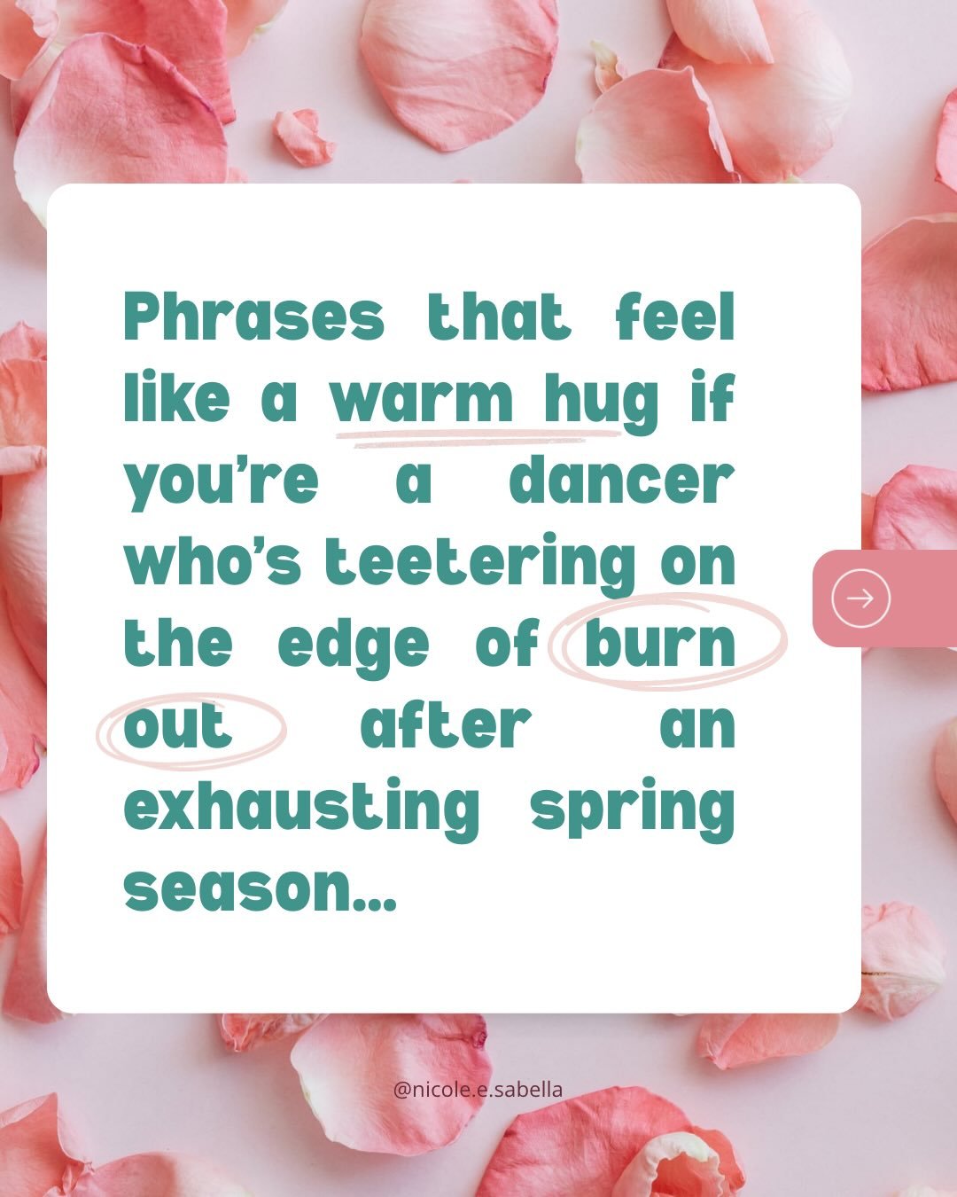 Whether you relate to ONE of these phrases or all SEVEN, when burn out hits it can take some time AND strategy to recover.
&bull;
&bull;
Many dancers don&rsquo;t know that burn out is a VERY REAL physiological event that happens in the body. 

This m