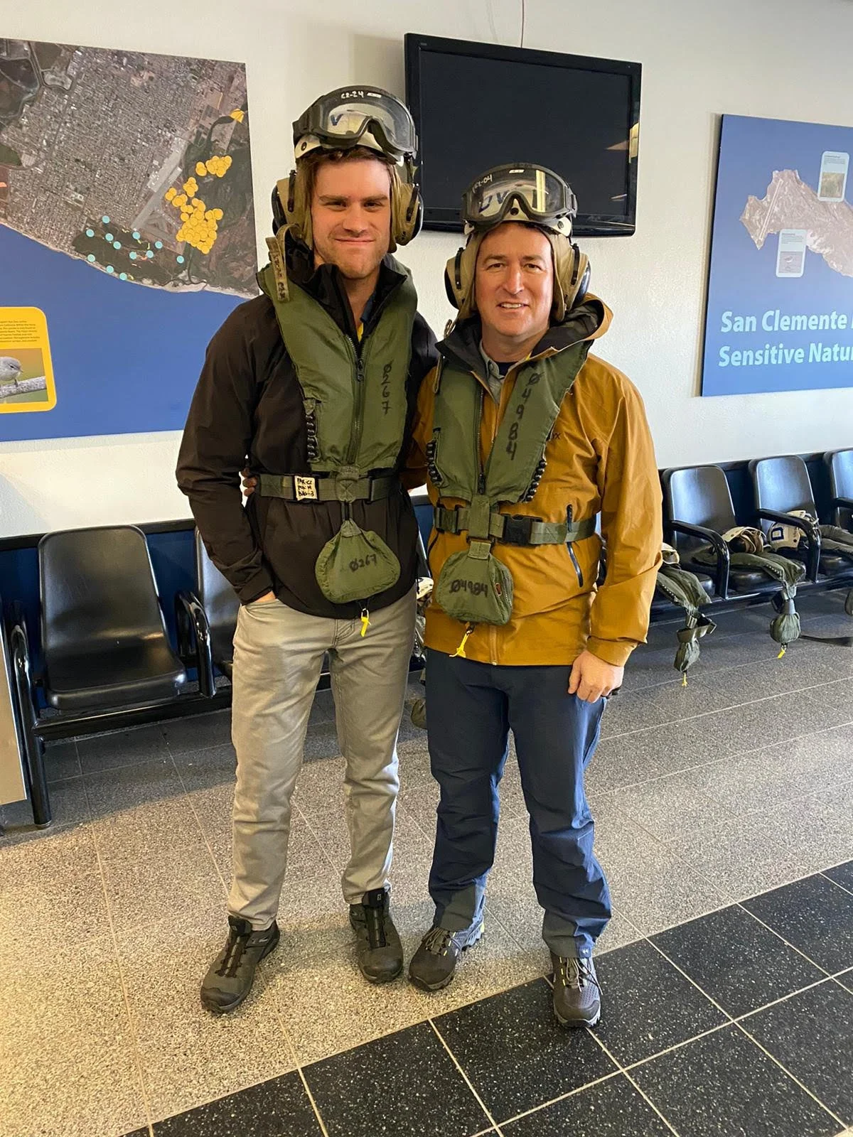 Ibex Tactics coach preparing for take off from Coronado Navy Base to the USS Nimitz