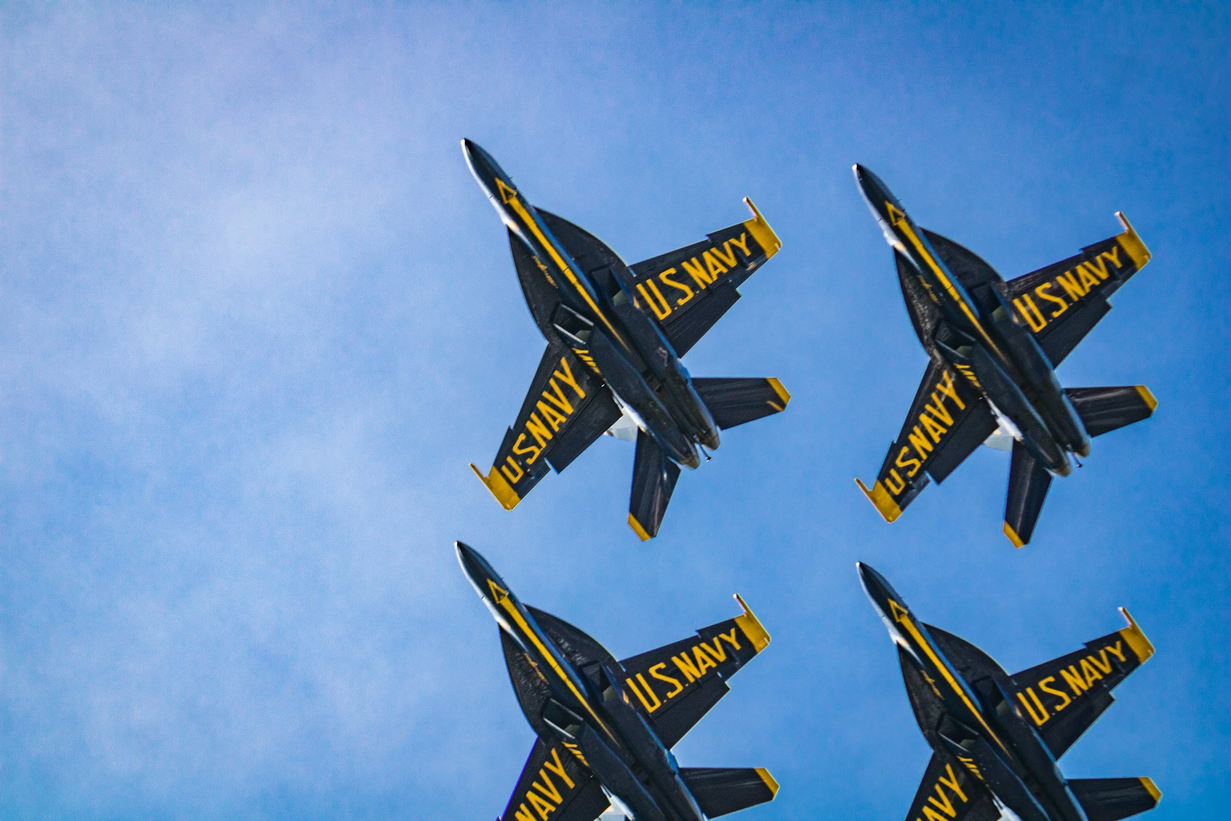 US Navy blue angels doing test flights at an air show