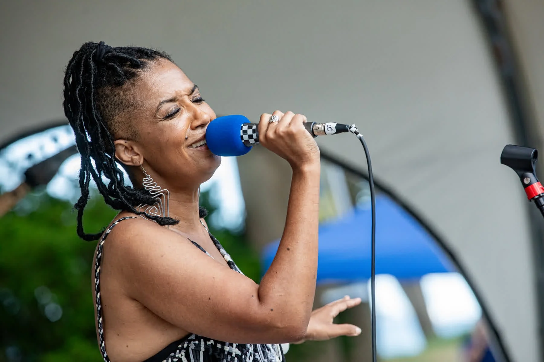 Lydia Harrell sings on the Salem Willows main stage during the Salem Jazz and Soul Festival 2026.