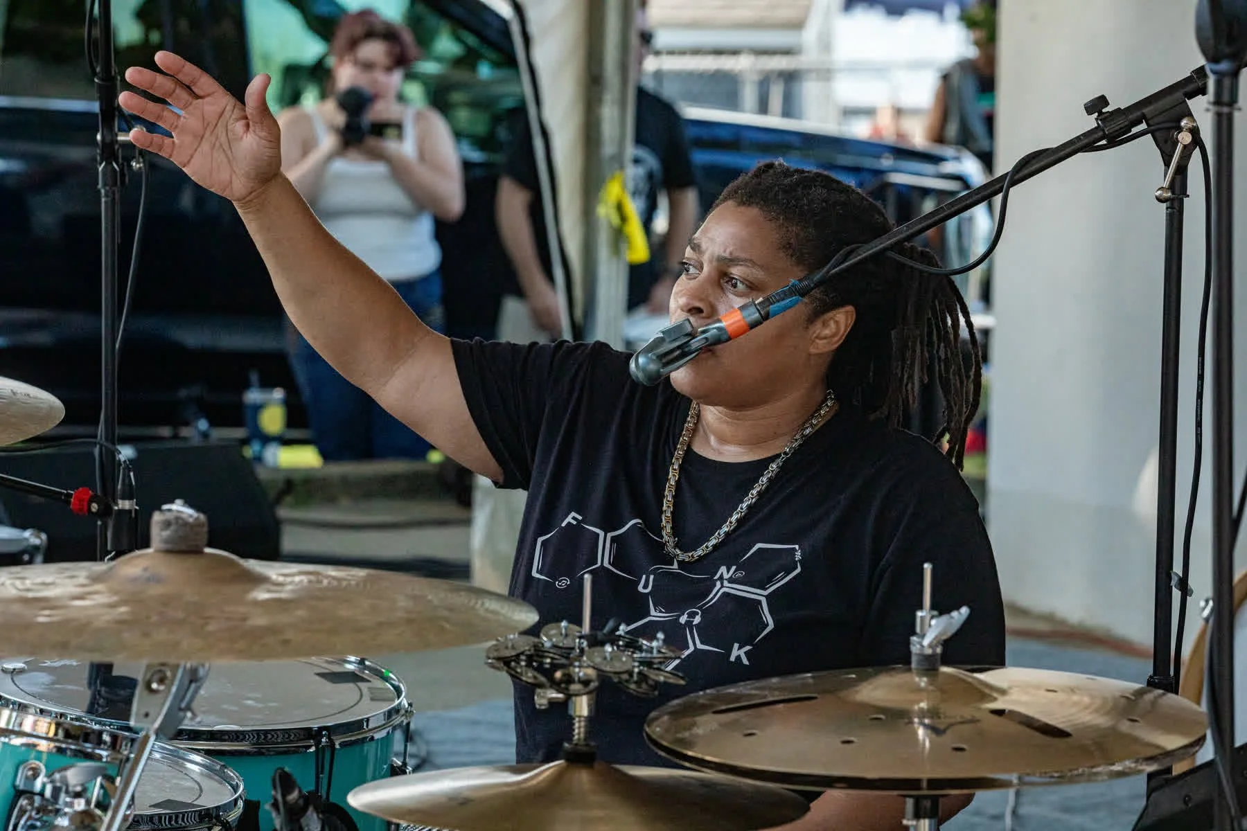 Nikki Glaspie sings and plays drums with The Nth Power at the Salem Jazz and Soul Festival 2026.