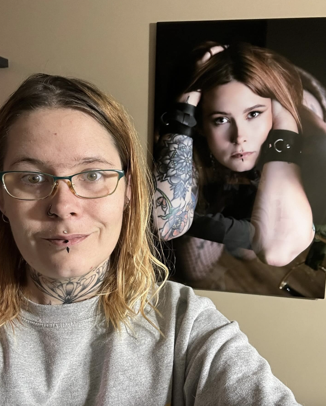 Handcrafted Canadian metal wall art in a Calgary boudoir studio, reflecting confidence, self-love, and empowerment