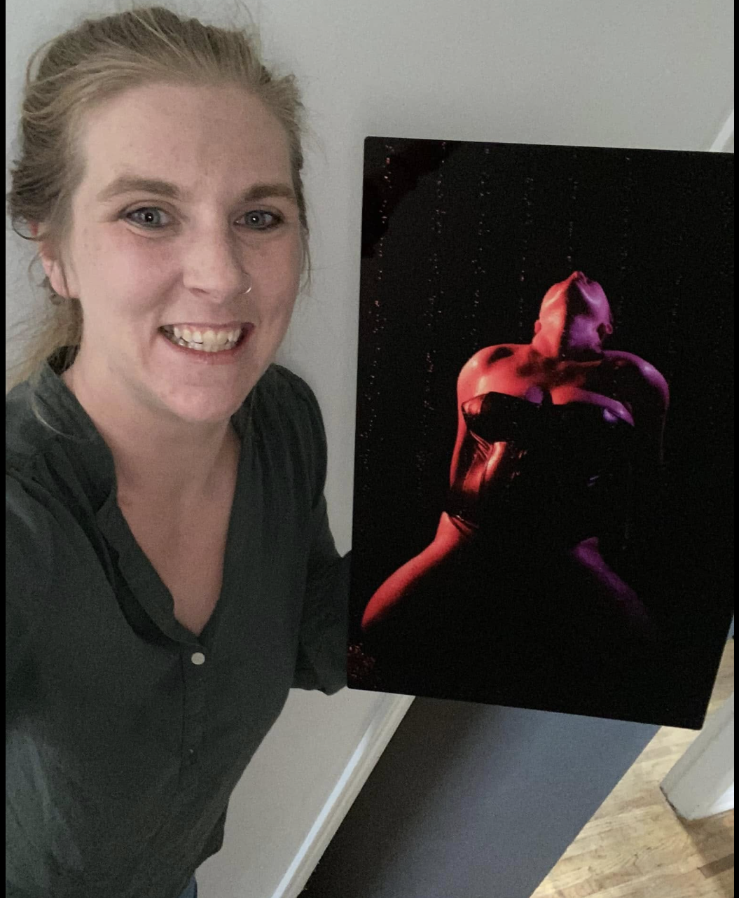 Handcrafted Canadian metal wall art in a Calgary boudoir studio, reflecting confidence, self-love, and empowerment