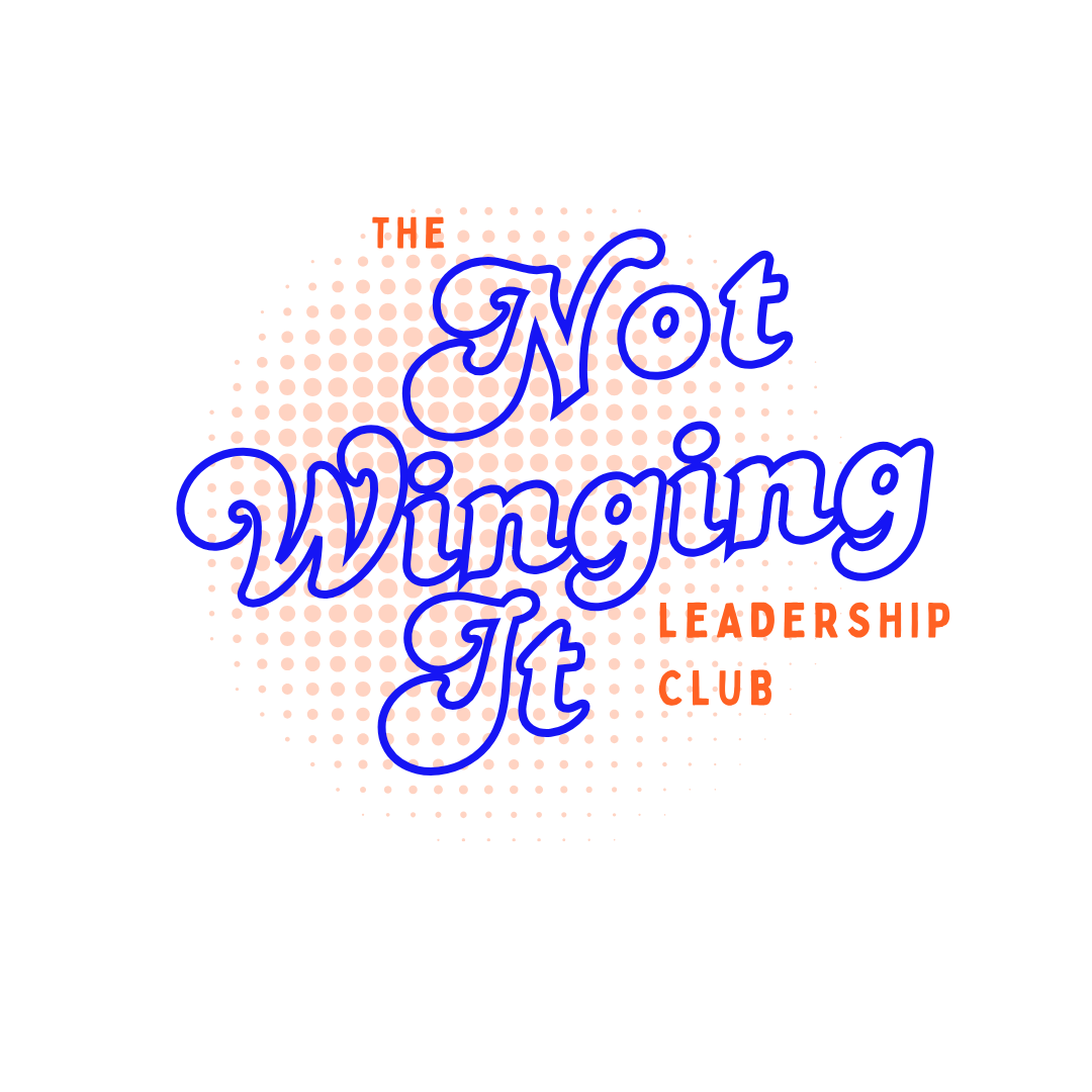 Orange and blue logo of The Not Winging It Leadership Club
