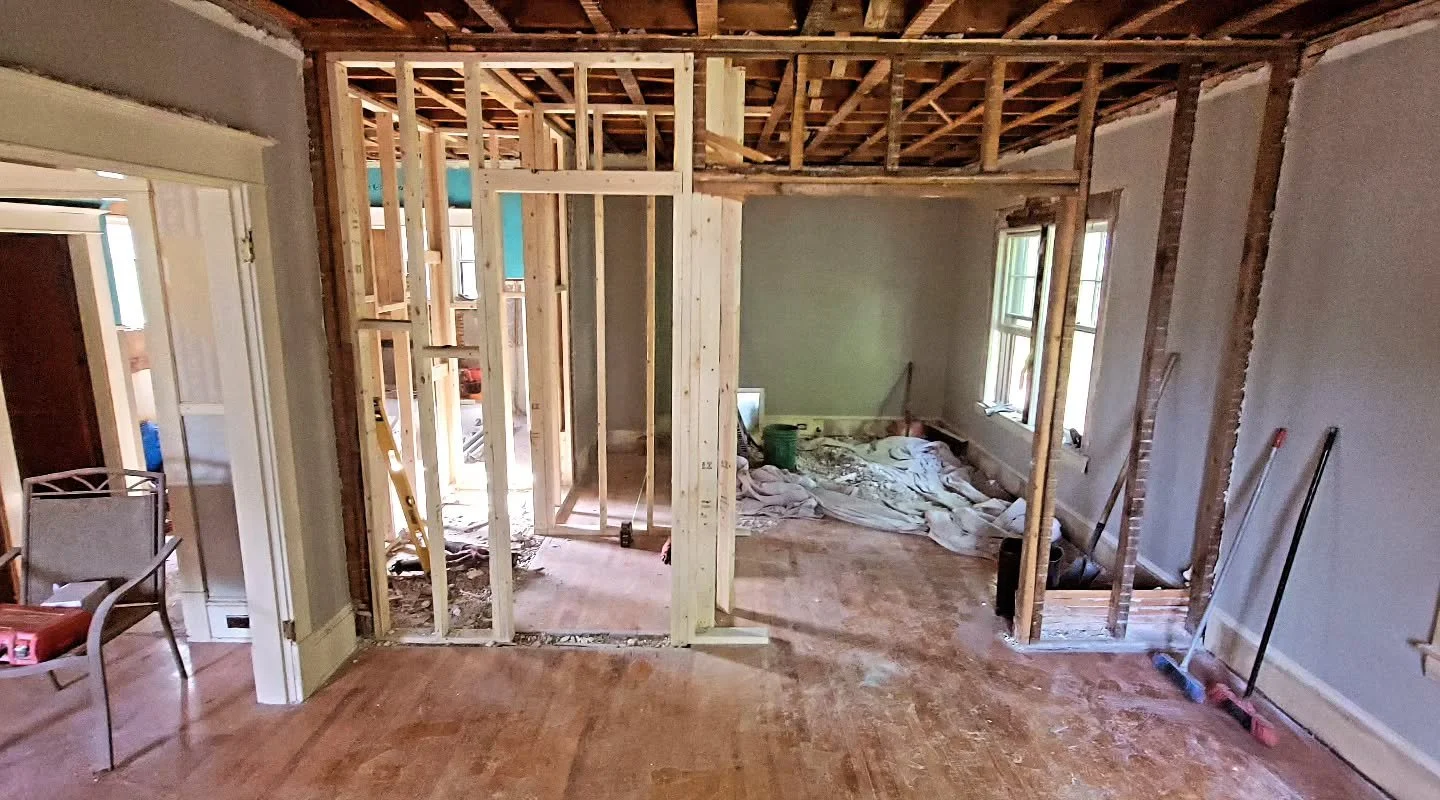 Quick update - the 1st floor bathroom frame is done ✅