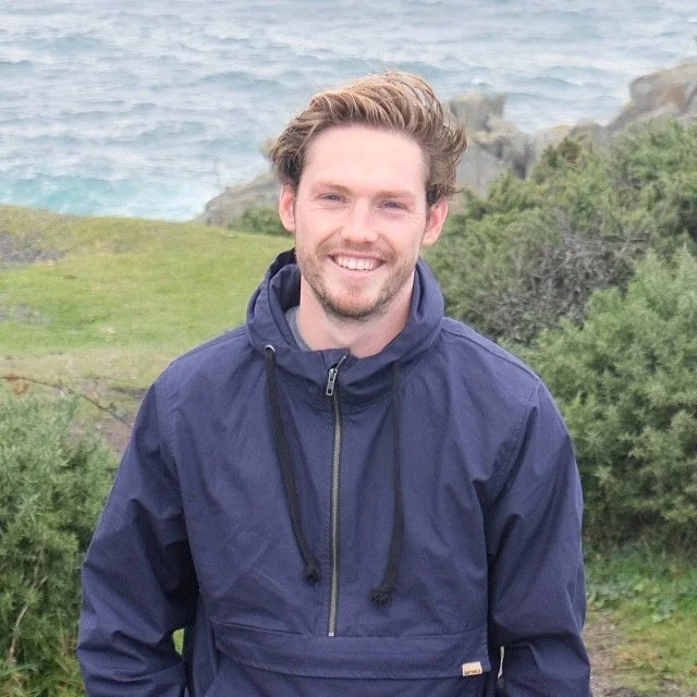 Carl Stephens, Transactional Analysis psychotherapist, on the coast path above the sea in Cornwall