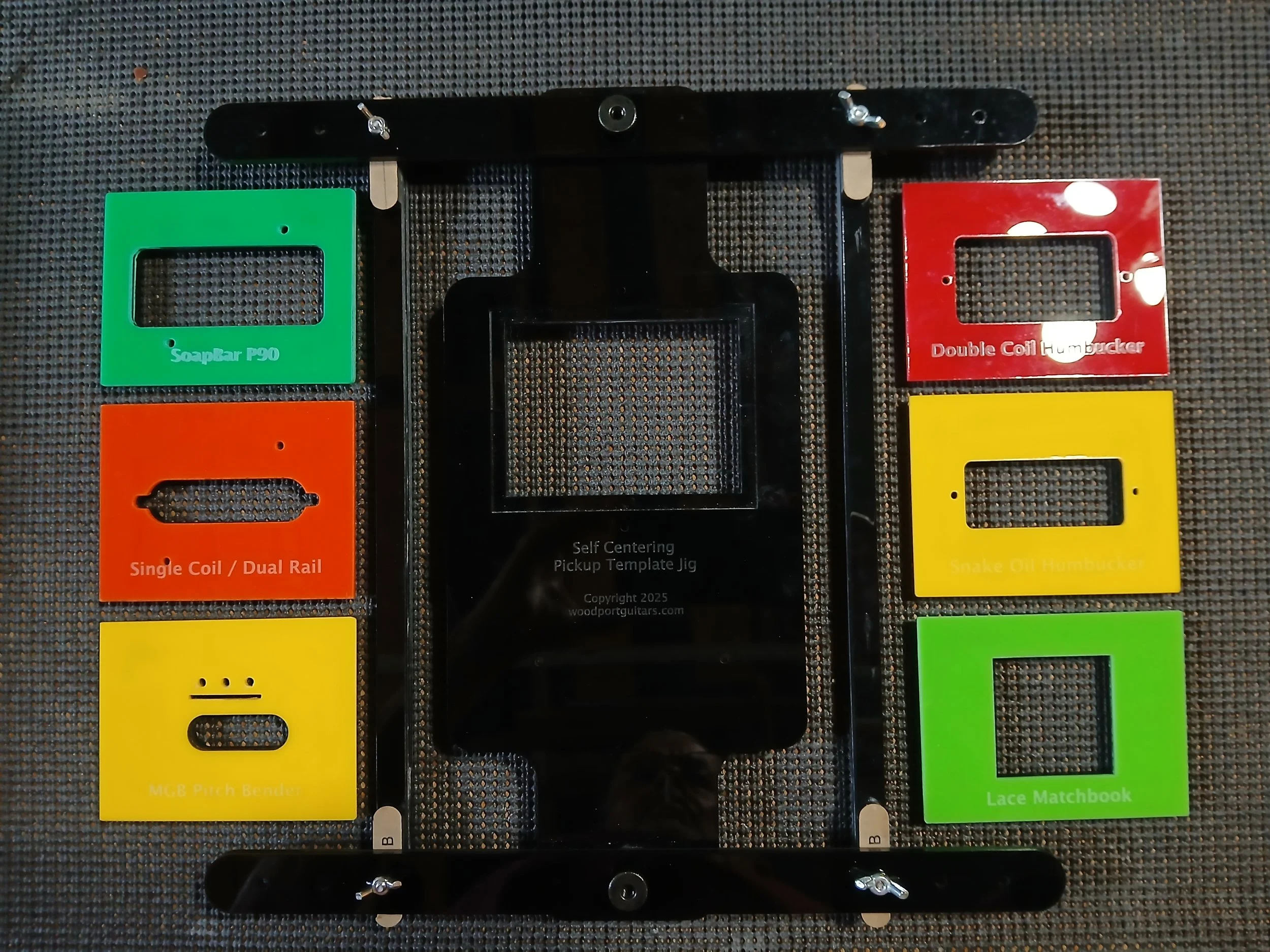 Self Centering Pickup Template for Cigar Box Guitars - Full Set