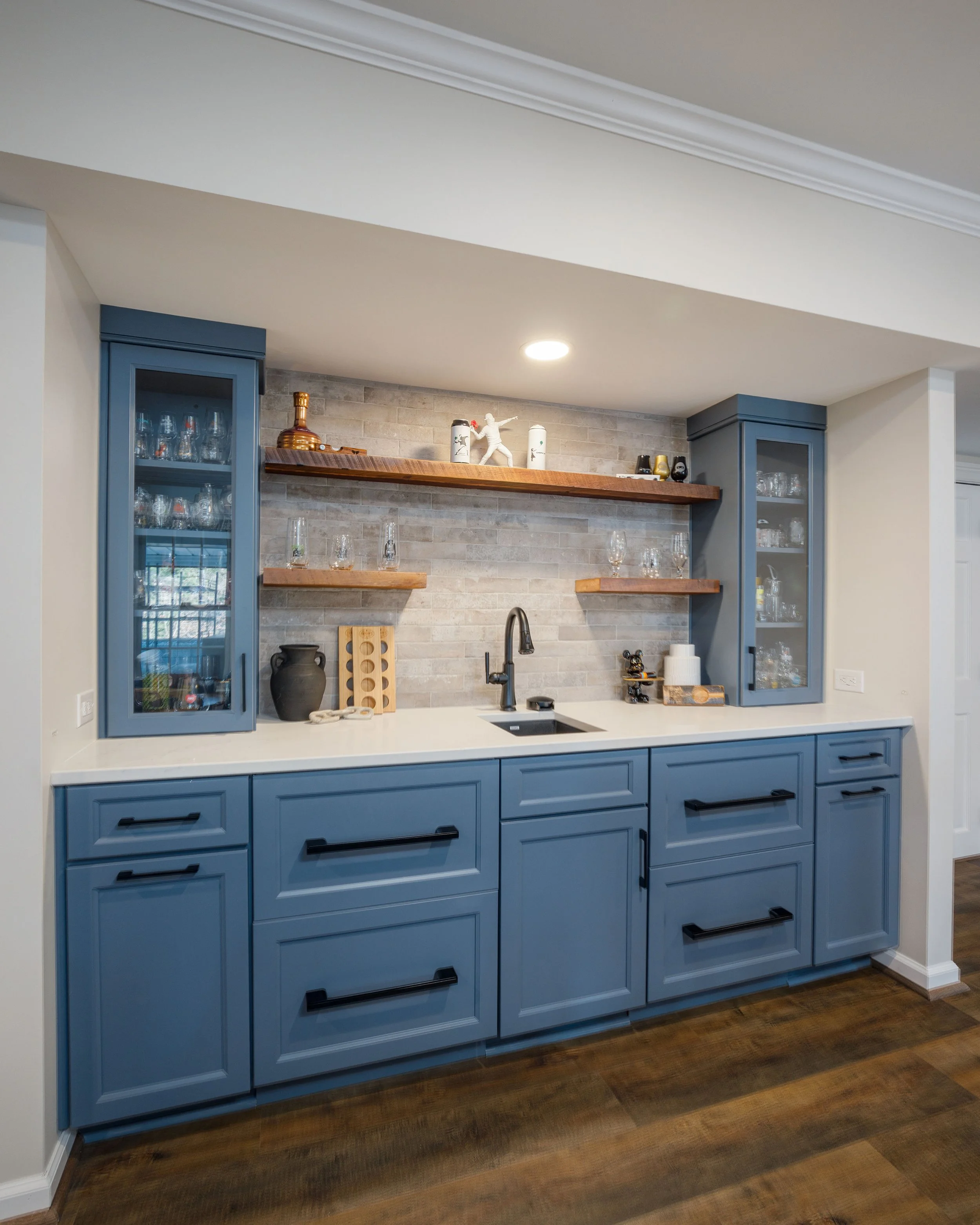 Basement wet bar cabinetry