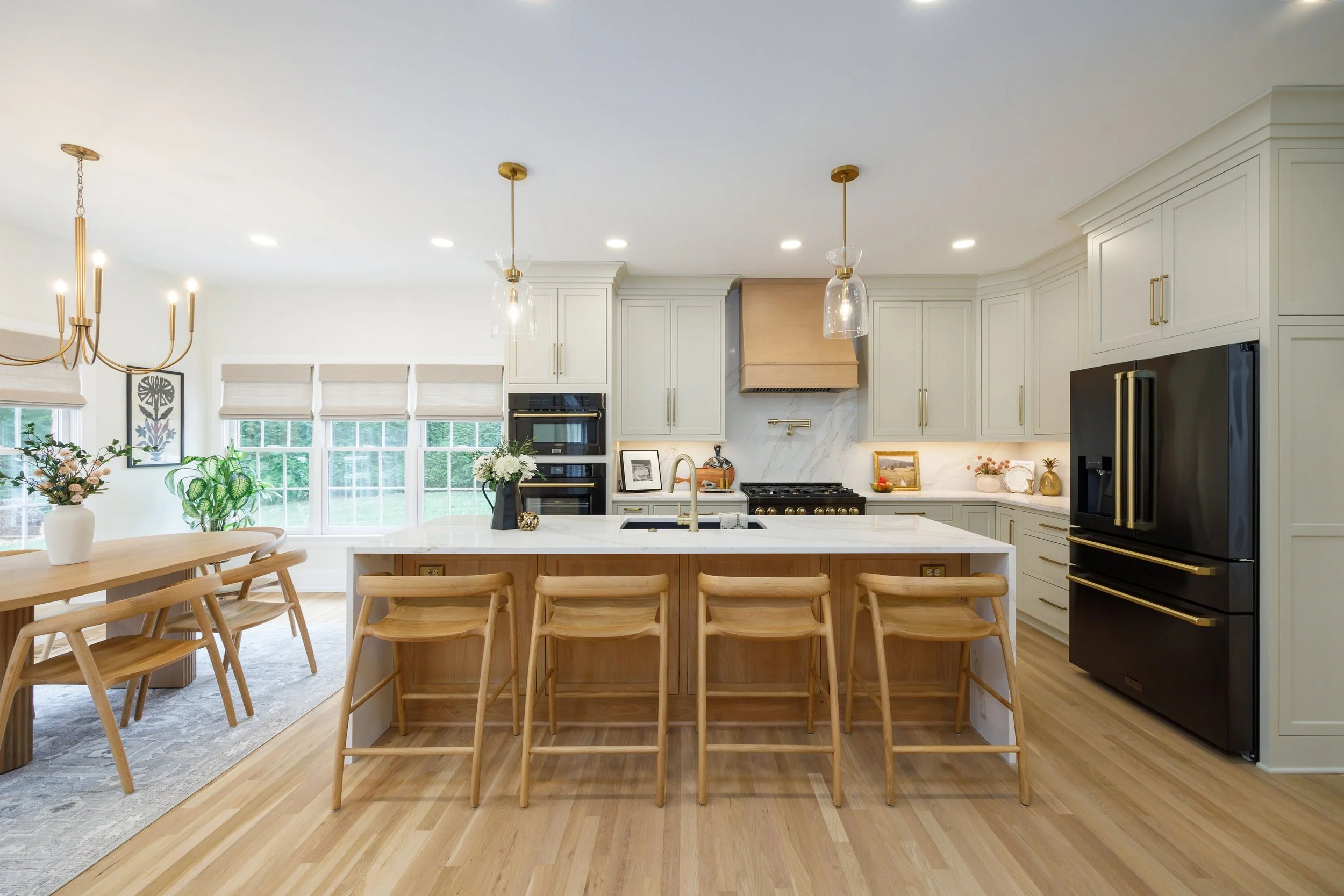 Kitchen with inset cabinetry