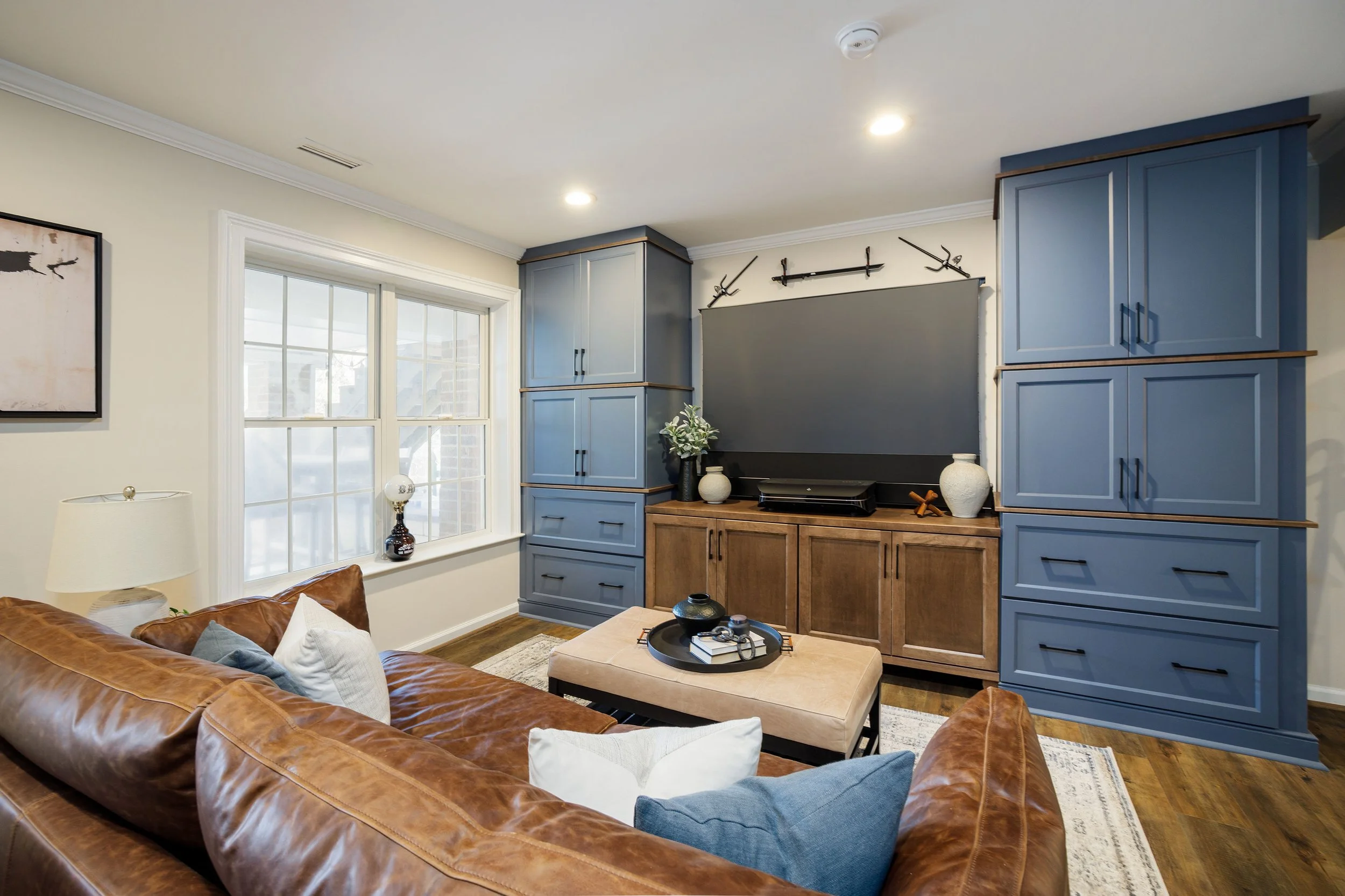 Basement renovation, built-ins