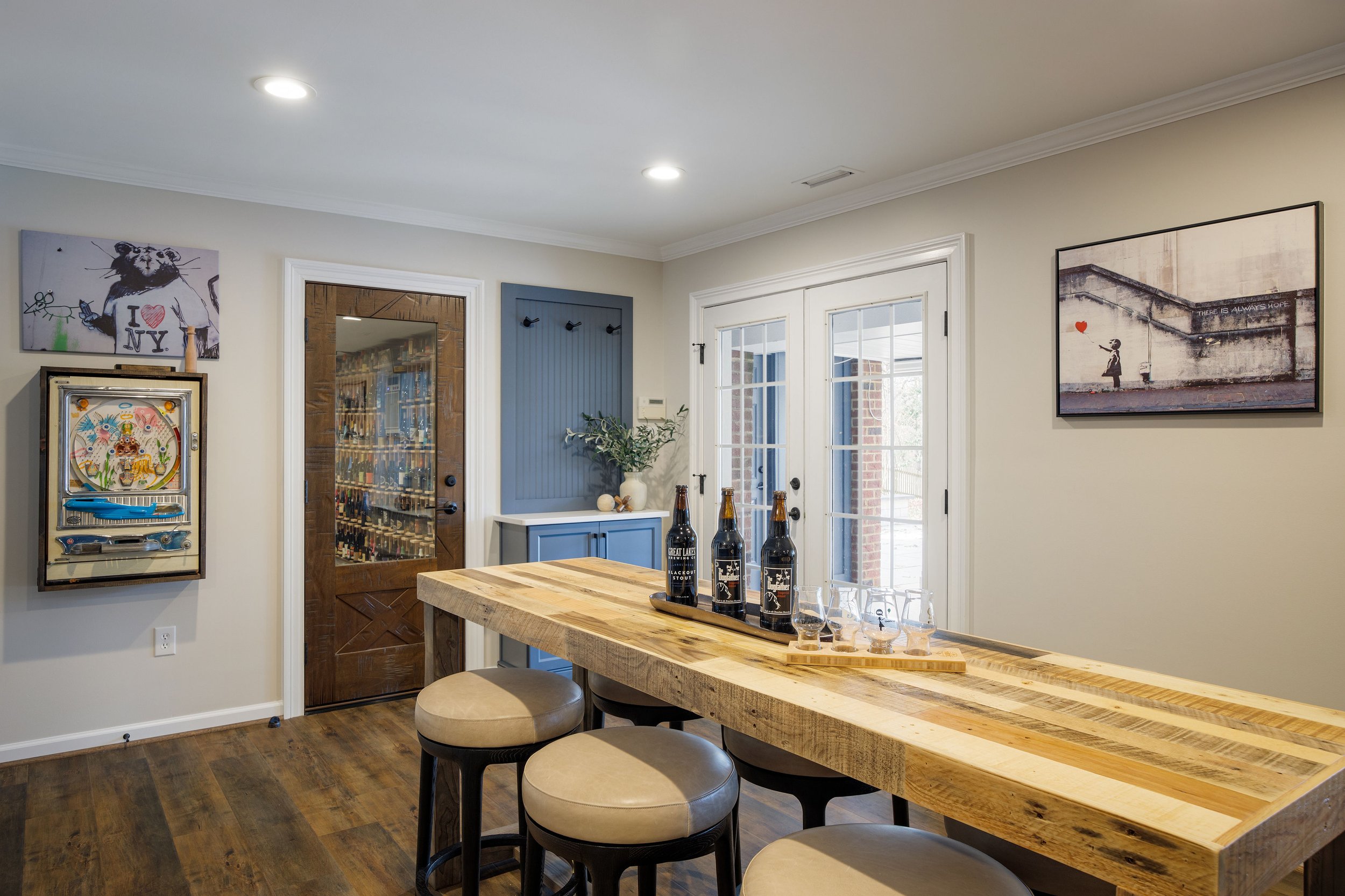 Basement cellar and bar