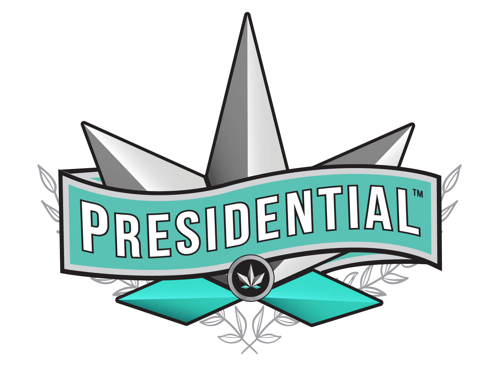 A stylized graphic design with a star and a banner displaying the word 'PRESIDENTIAL' in capital letters.