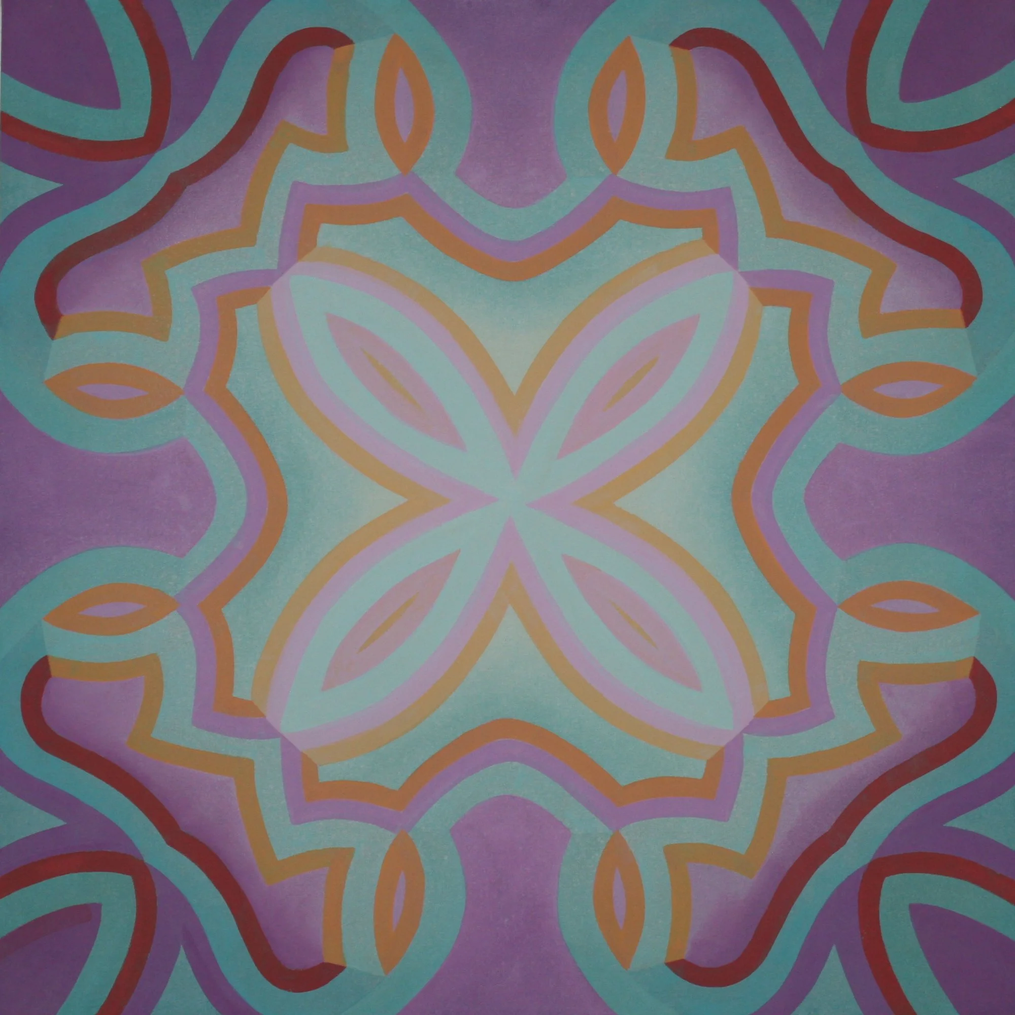 Extent I, acrylic and watercolor on muslin, 24x24 in