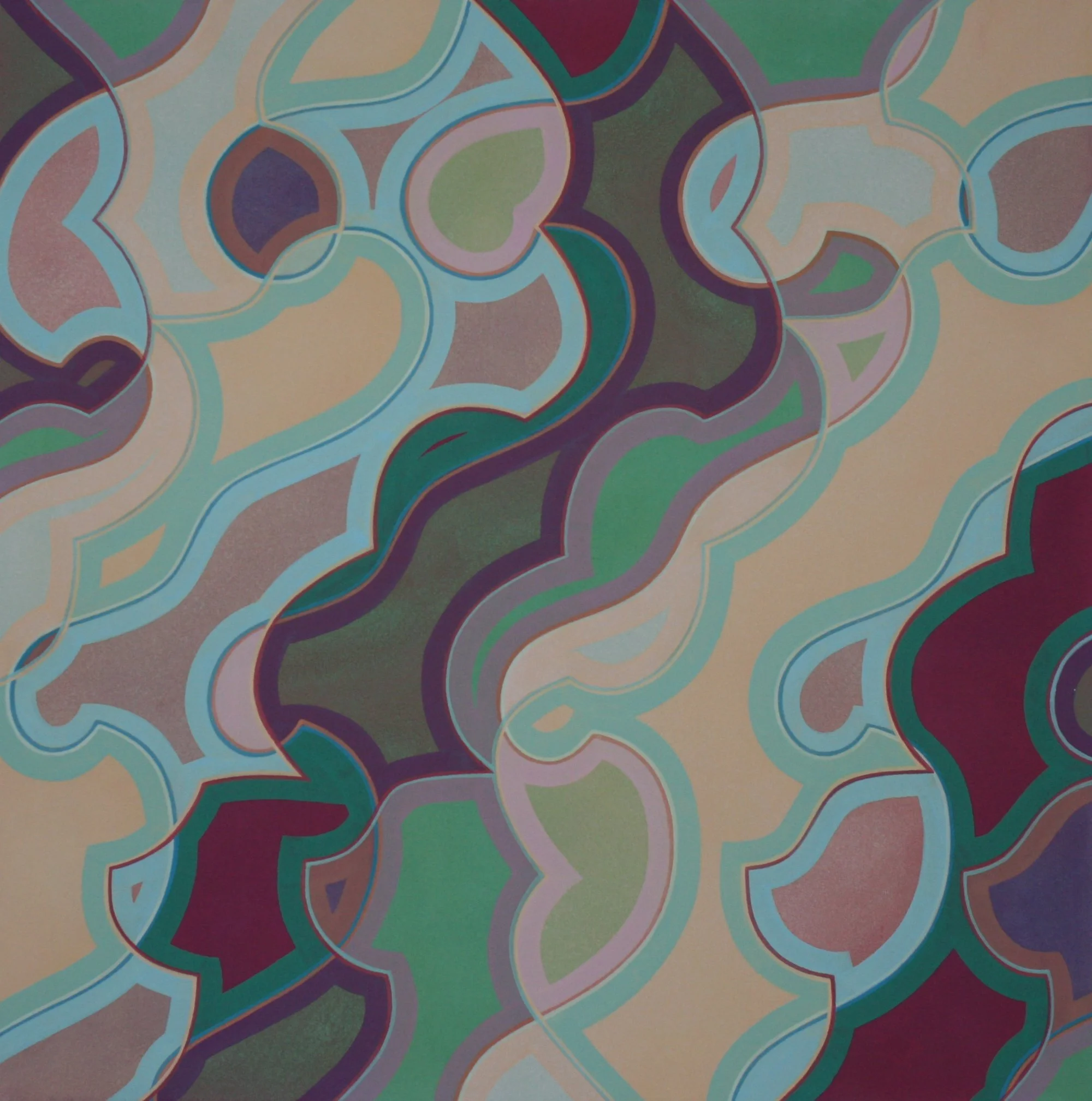 Seldom IV, acrylic and watercolor on muslin, 24x24 in