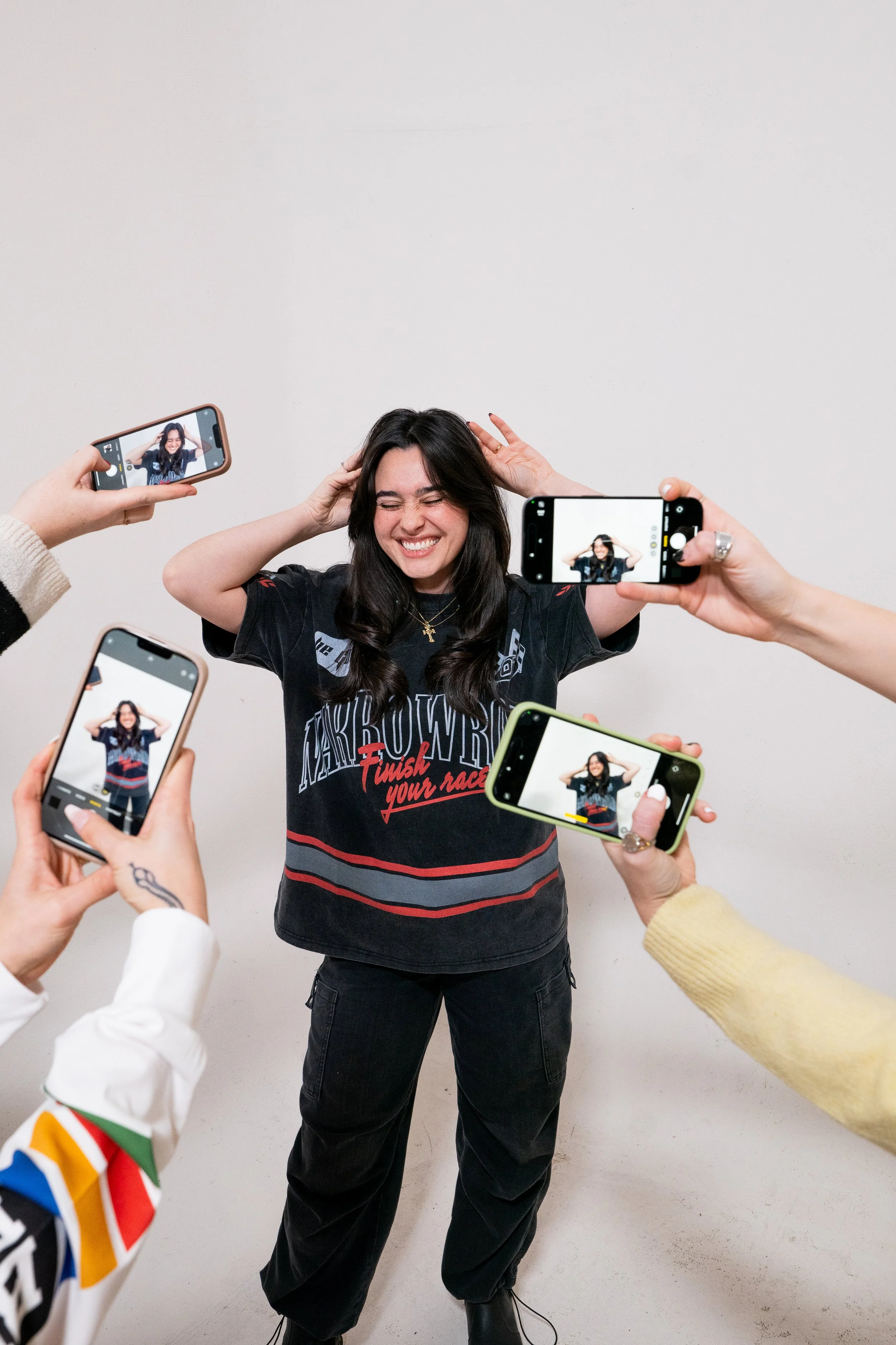 Christian clothing brand Be Good Bi'Gud streetwear for men and women race car themed dark gray graphic tee with red letters