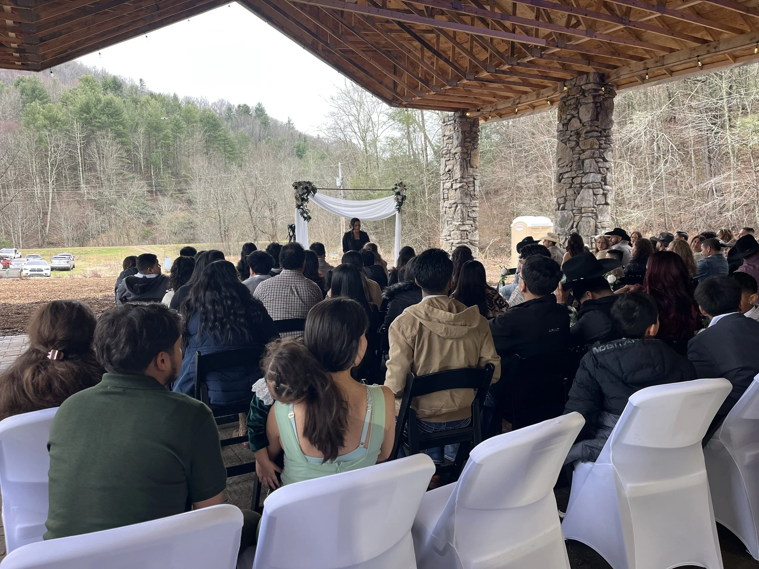 Wedding Ceremony under our Red Barn Expansion