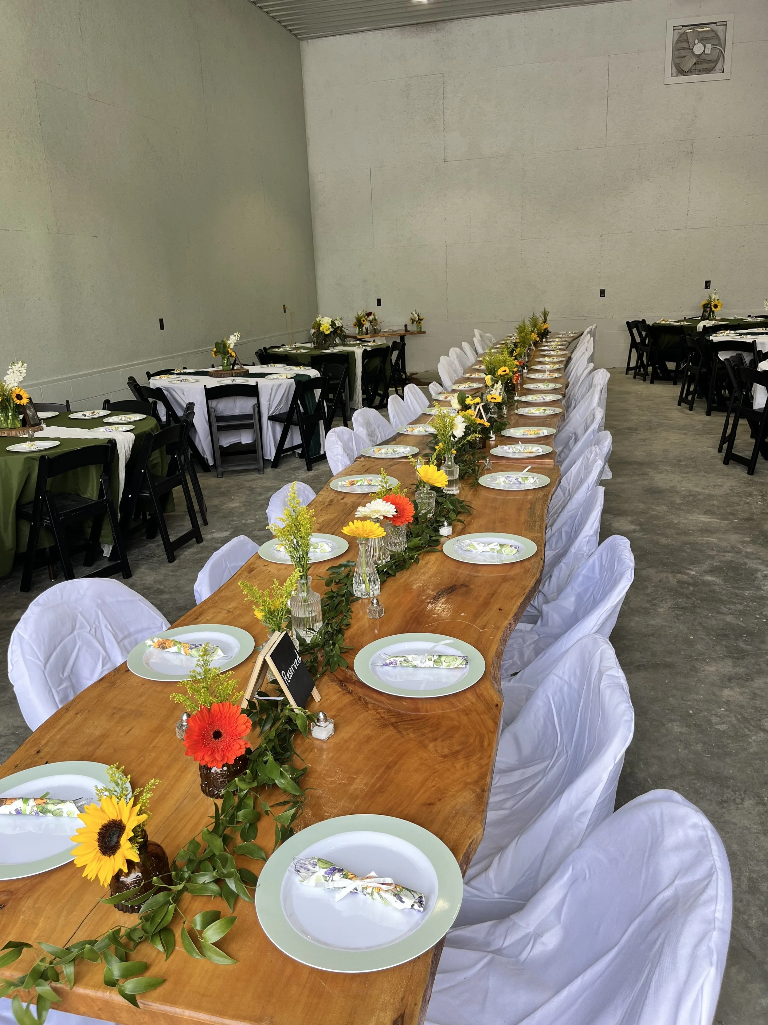 Wedding Reception table setup