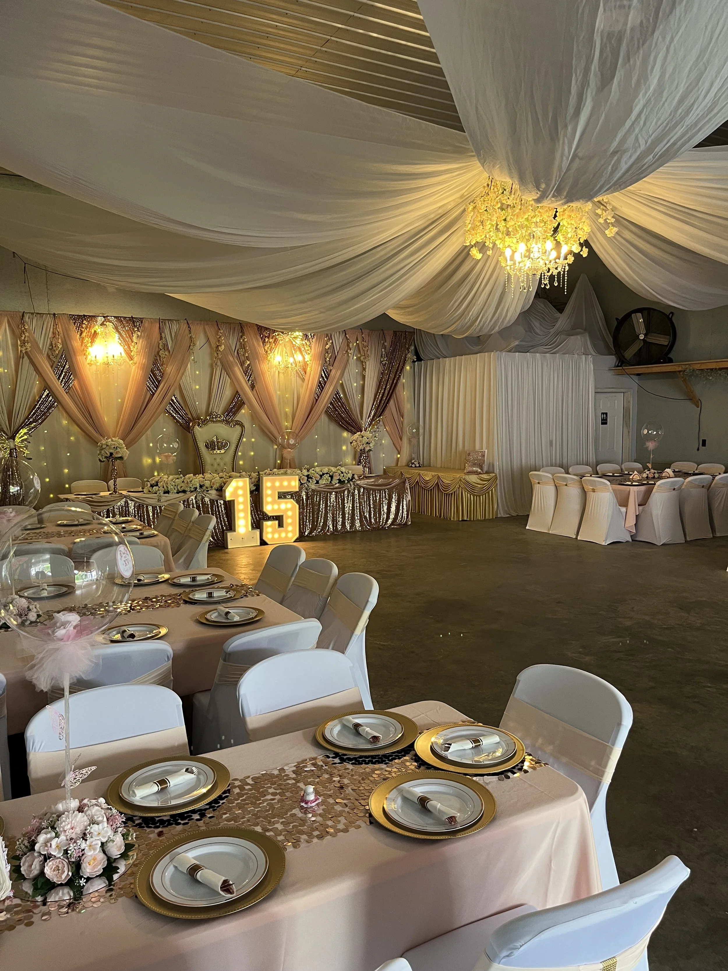 Quinceañera Decorations and Table Setup