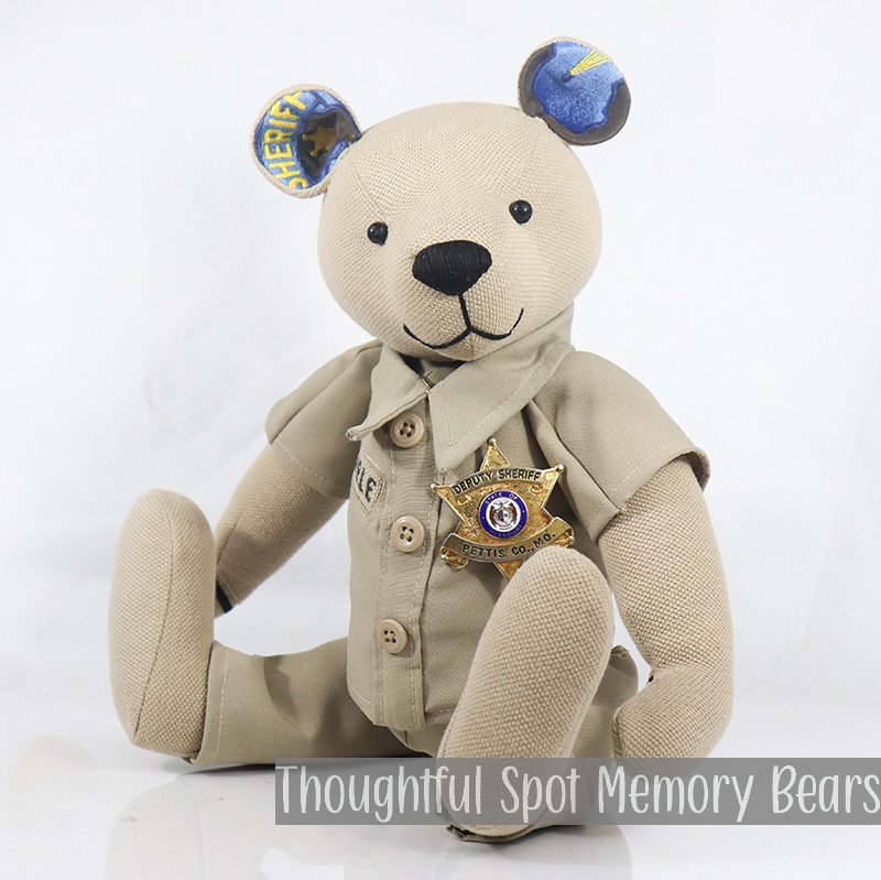 special order for Ruth Ann - medium dressed bear made using sheriff deputy uniforms © 2026