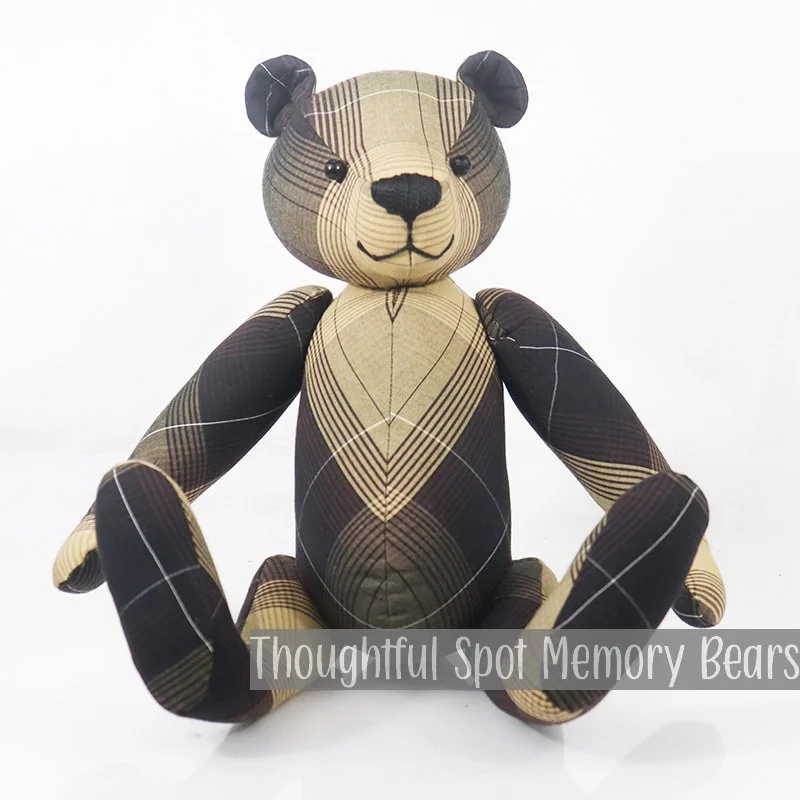 special order for Jenein - medium standard bear made using a cotton plaid shirt © 2026