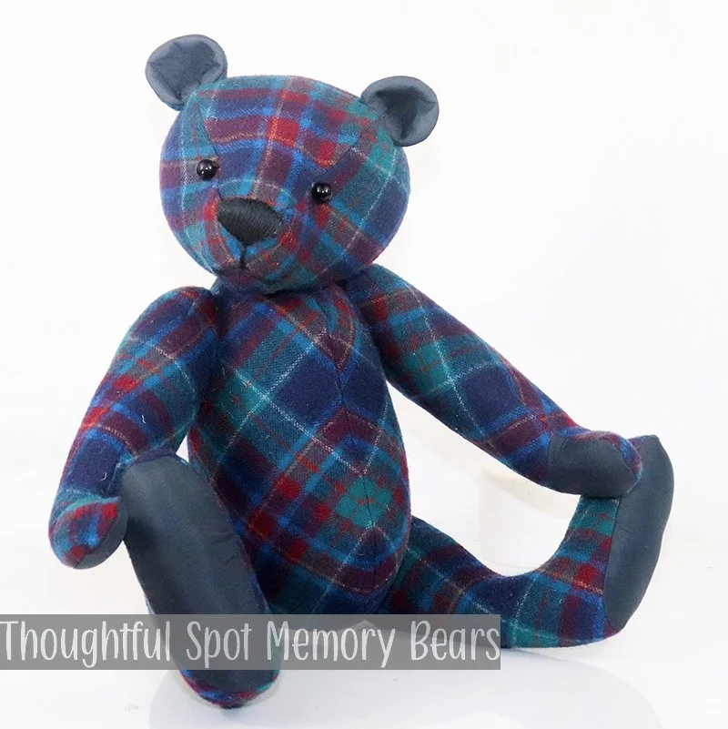 special order for Jenein - medium standard bear made using wool flannel shirts © 2026