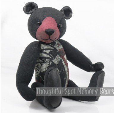  special order for Desiree - medium standard bear made using a hooded sweatshirt, denim jacket, and leather vest © 2025