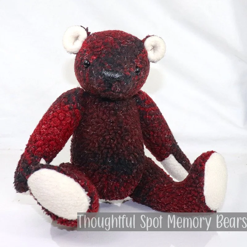 special order for Kim - small standard bear made using fleece cape and jacket © 2025