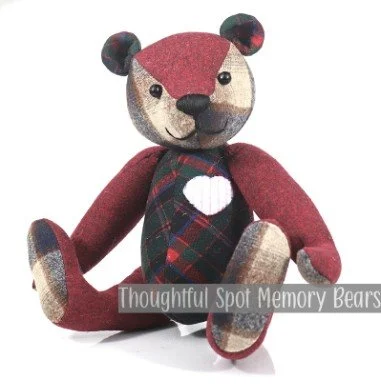 special order for Kelli - medium standard bear made using wool flannel shirts © 2025