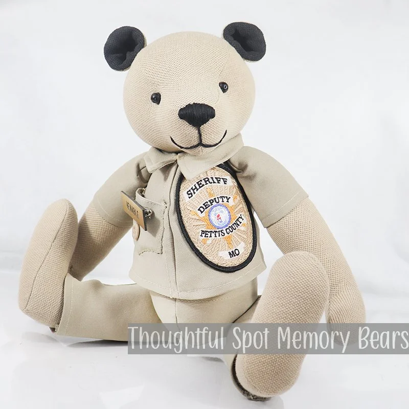 special order for Ruth Ann - medium dressed bear made using sheriff deputy uniforms © 2026