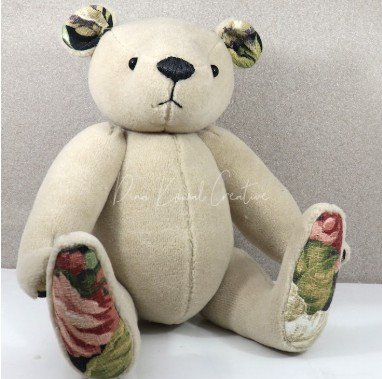 Large standard bear made from preloved plush fabric - sample © 2024